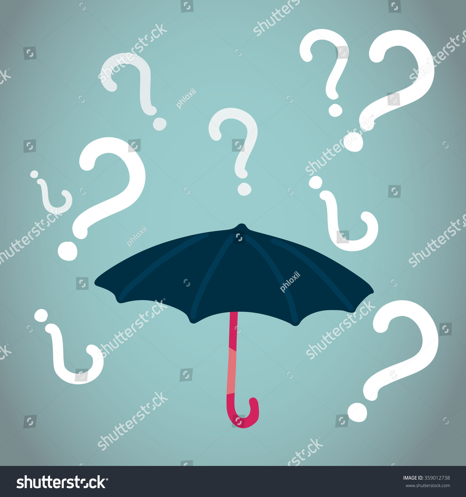 Umbrella Surrounding Question Mark Symbol Doubt 스톡 벡터 로열티 프리 359012738 Shutterstock