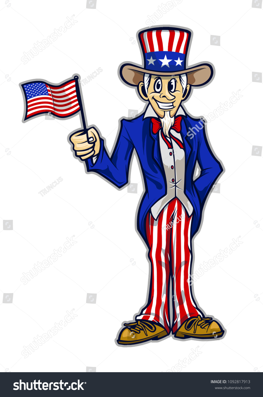 Uncle Sam Bring Americas Flag Vector Stock Vector (Royalty Free ...