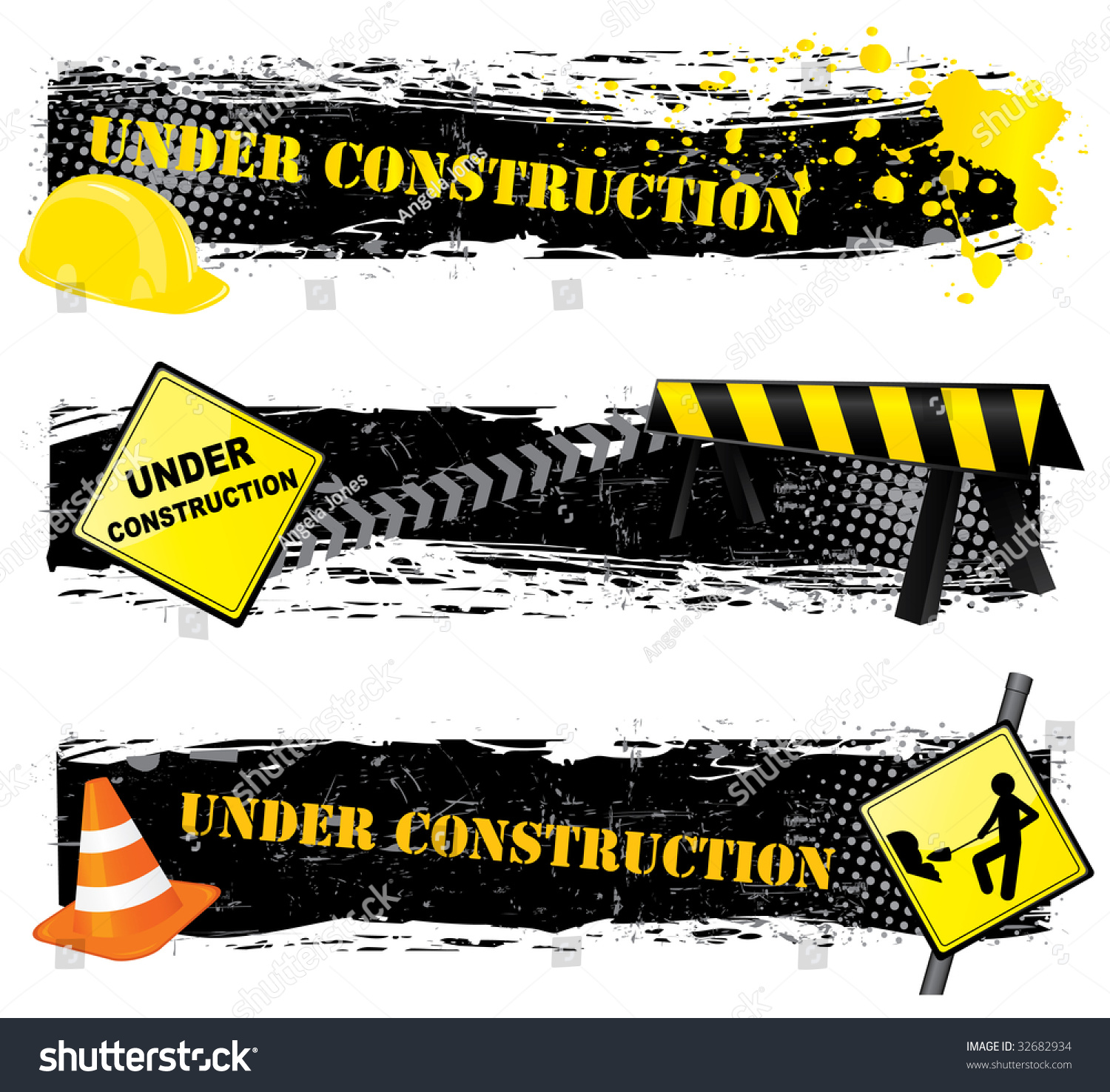 Under Construction Banners Stock Vector Illustration 32682934 ...