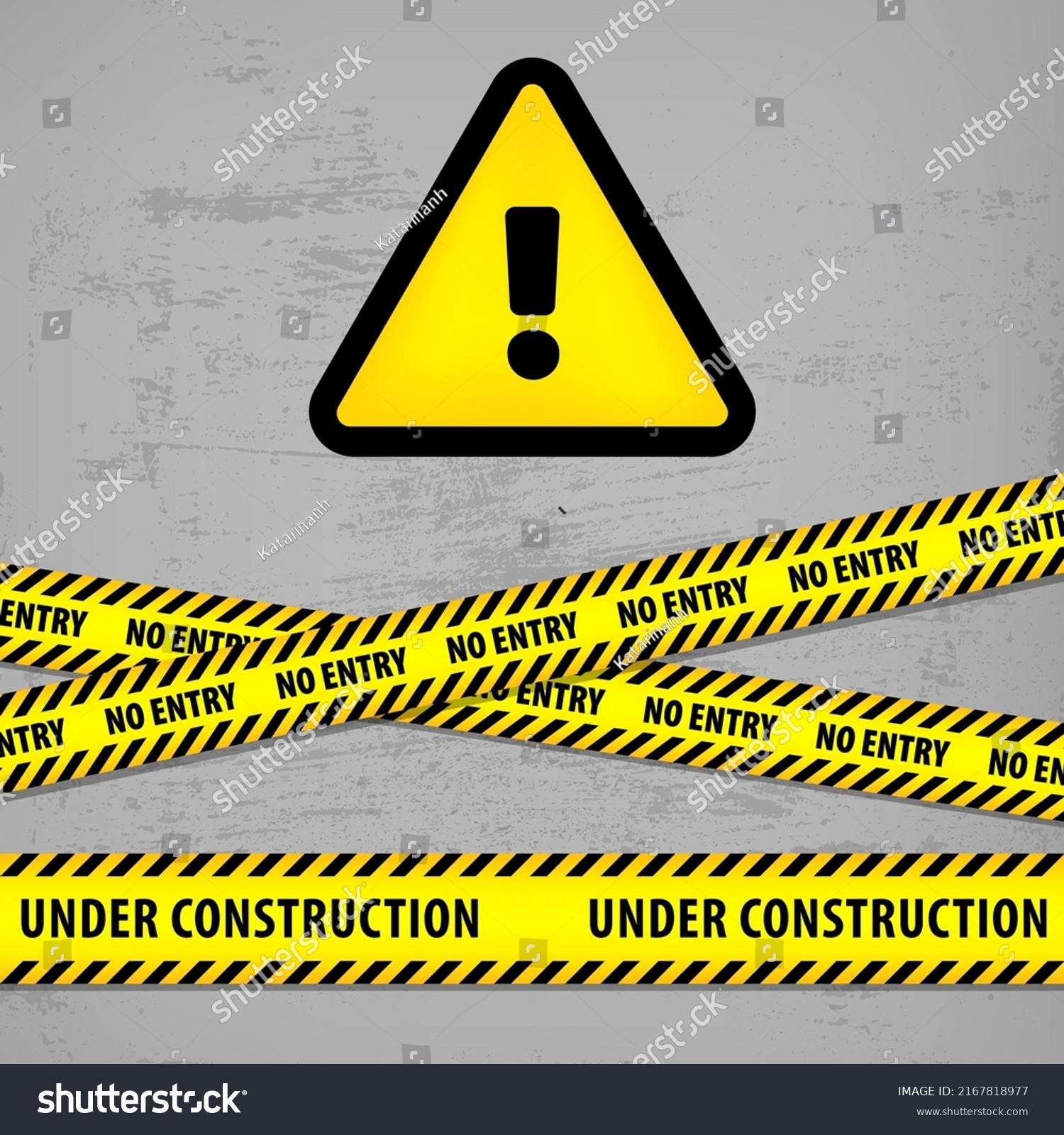 Under Construction Sign Exclamation Mark On Stock Vector (Royalty Free ...