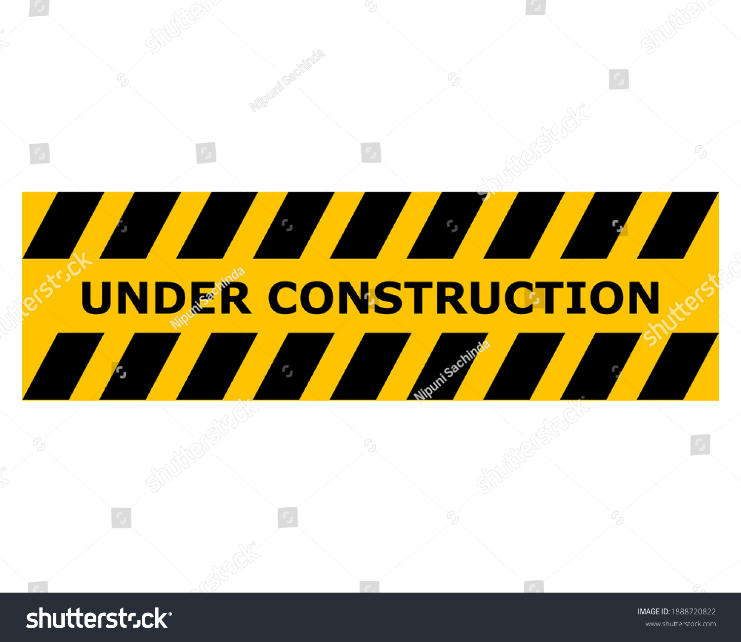 Under Construction Warning Road Barrier Isolated Stock Vector (Royalty ...