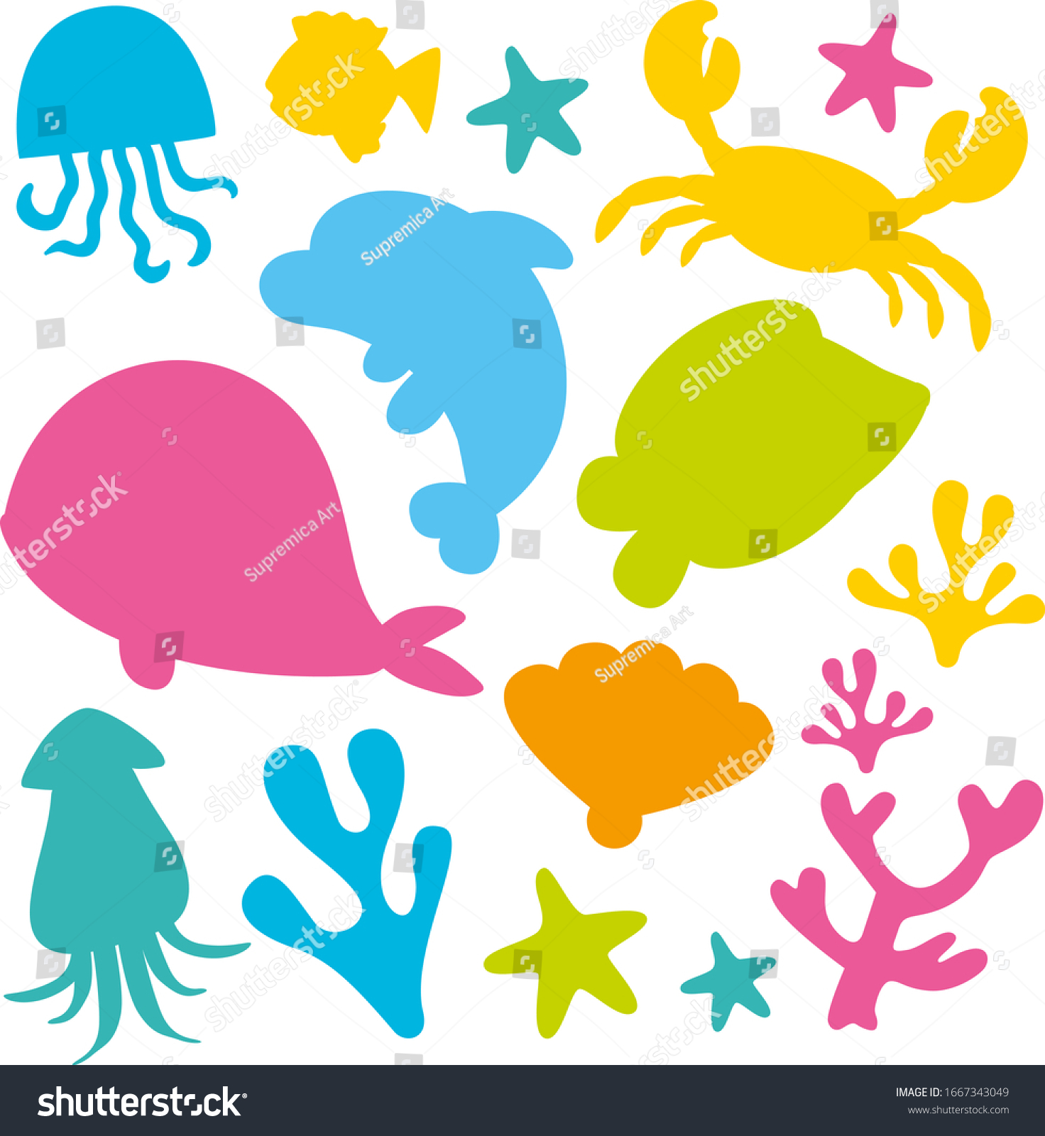 SVG of Under the Sea, seaweed, Coral, fish, nautical, jellyfish, dolphin, Bubbles SVG, EPS ocean life for silhouette cameo and cricut on whtie background svg