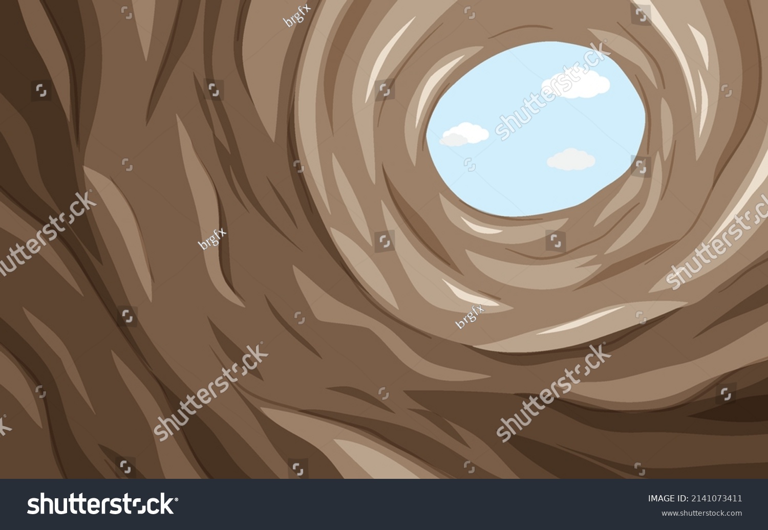 Underground Hole Cave Scene Illustration Stock Vector Royalty Free Shutterstock