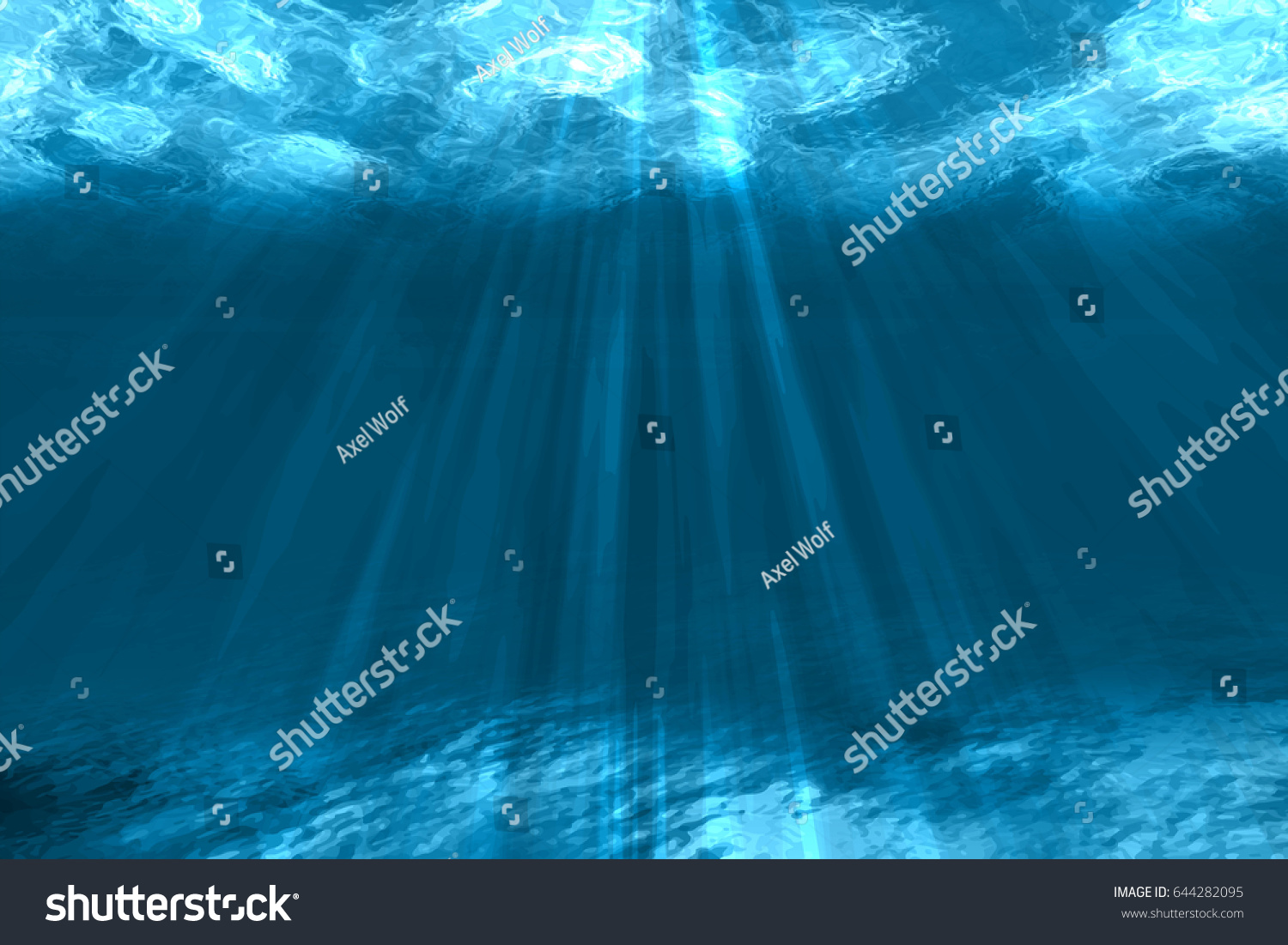 海底と日光のある水中の背景 色のベクター画像イラスト のベクター画像素材 ロイヤリティフリー