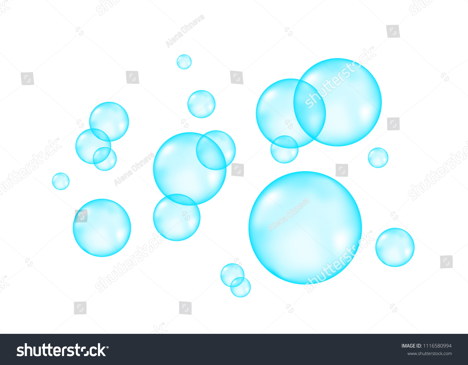 Underwater Blue Fizzing Air Water Oxygen Stock Vector (royalty Free 