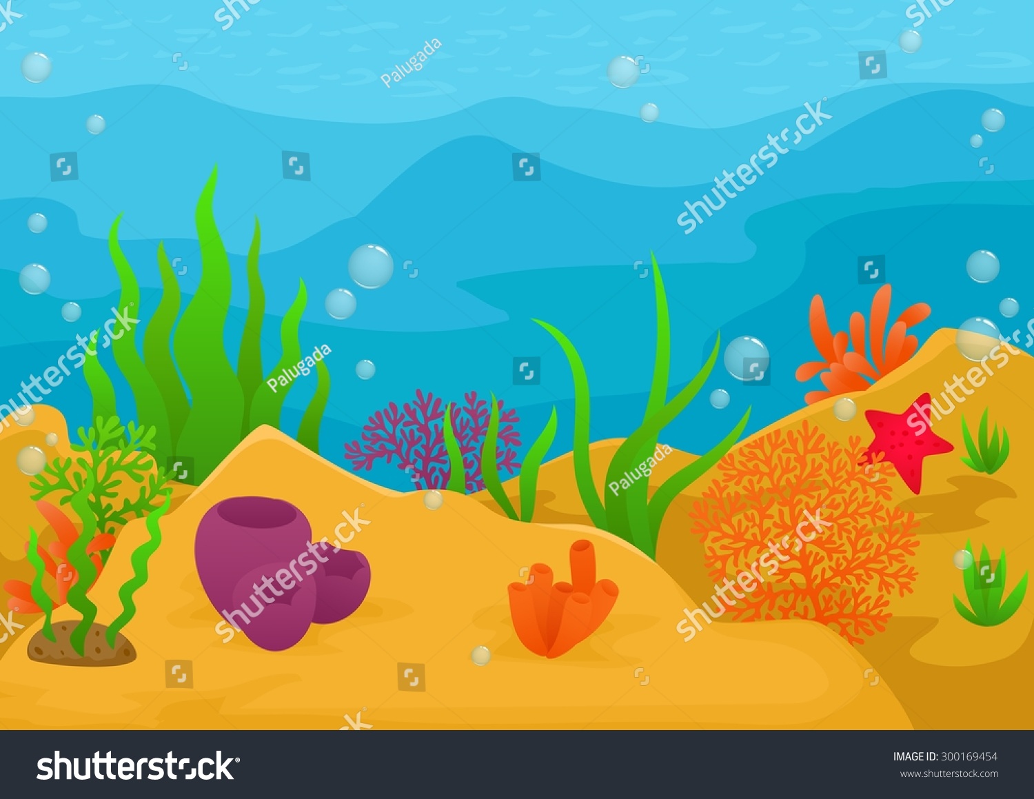 Underwater Landscape Stock Vector (Royalty Free) 300169454