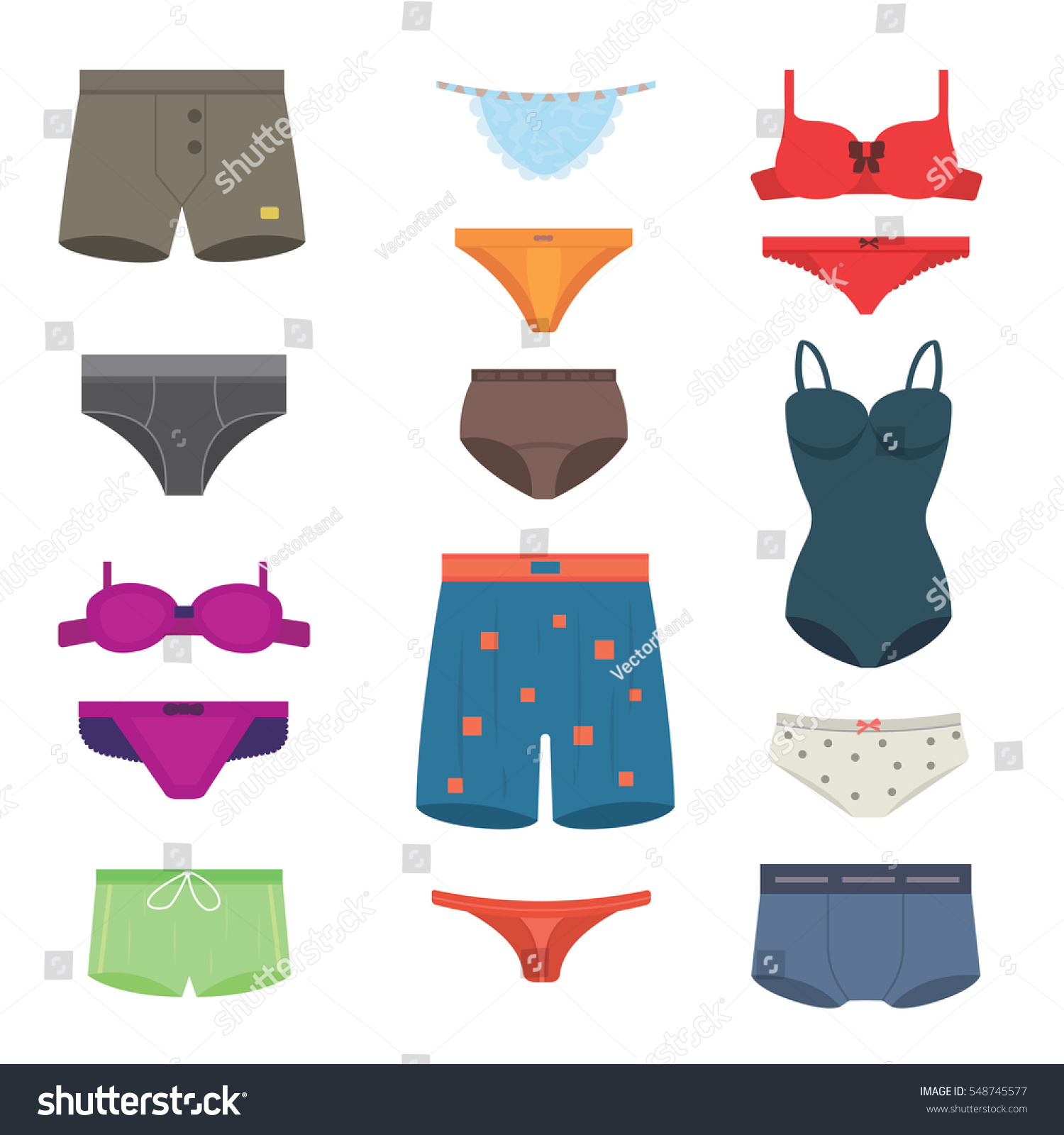 Underwear Clothes Vector Set Stock Vector 548745577 - Shutterstock