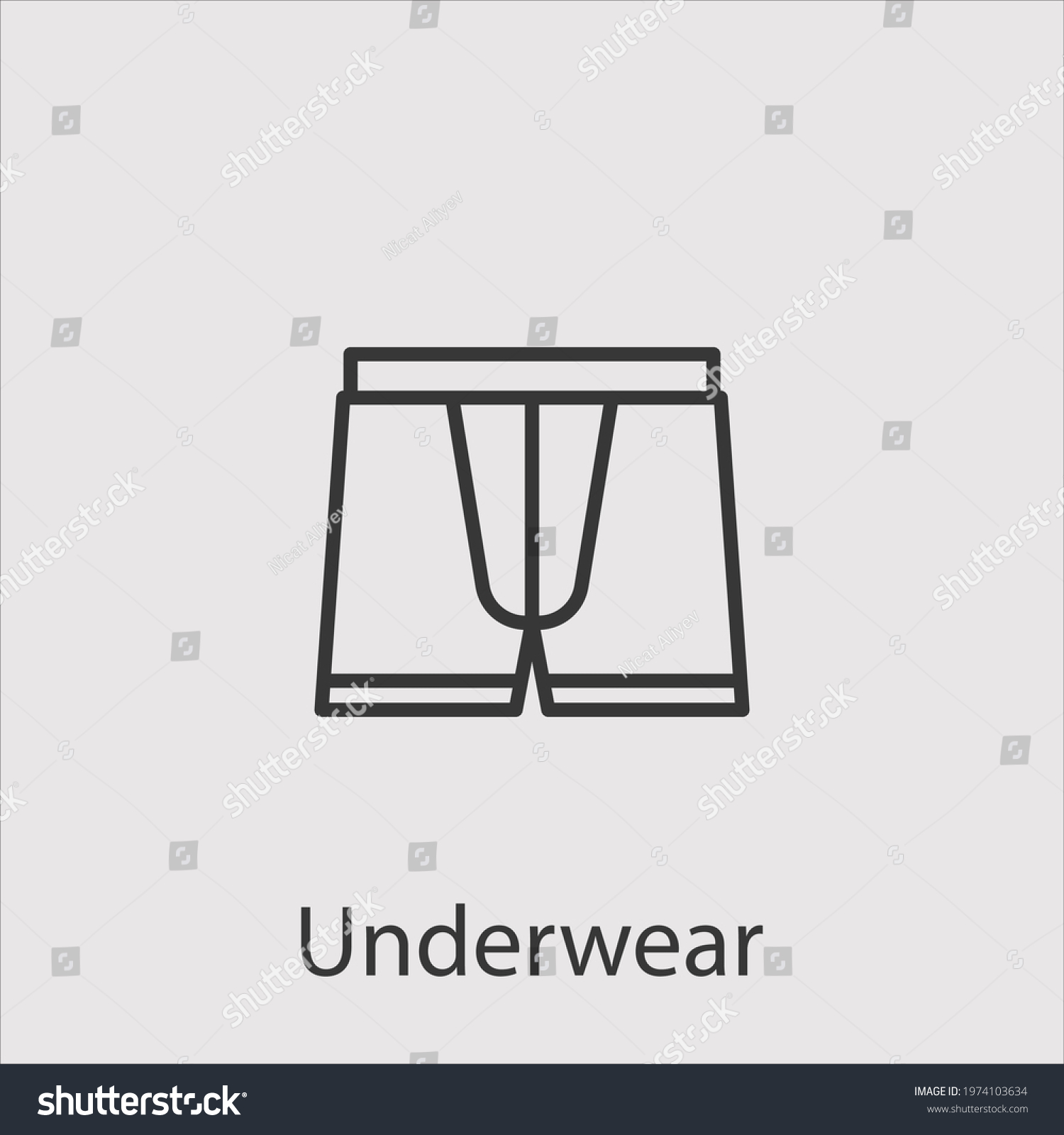 Underwear Icon Vector Iconeditable Strokelinear Style Stock Vector Royalty Free 1974103634