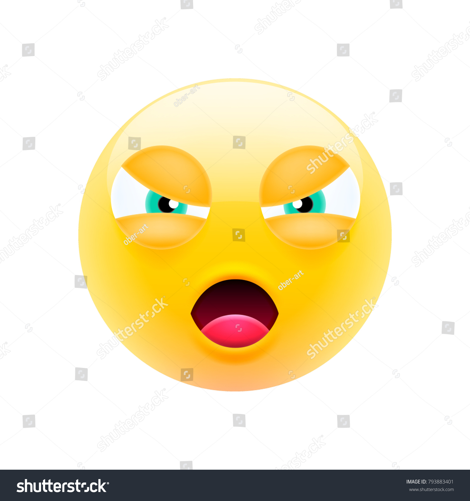 Unfriendly Mean Emoji Open Mouth Modern Stock Vector (Royalty Free ...