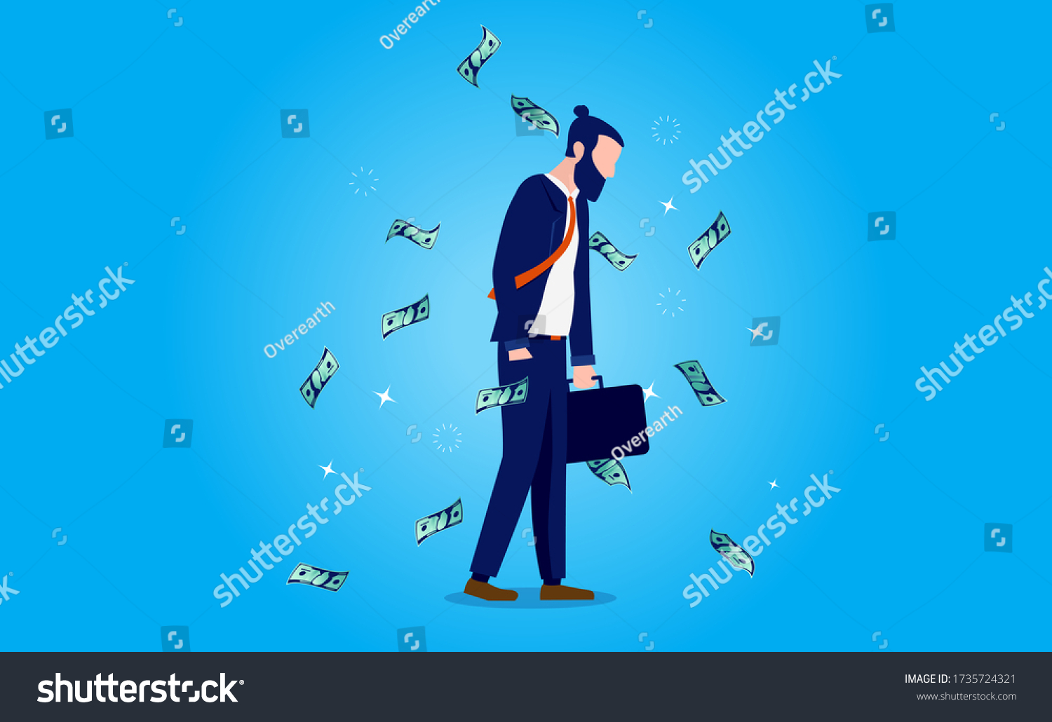 Unhappy Money Modern Depressed Man Not Stock Vector (Royalty Free ...