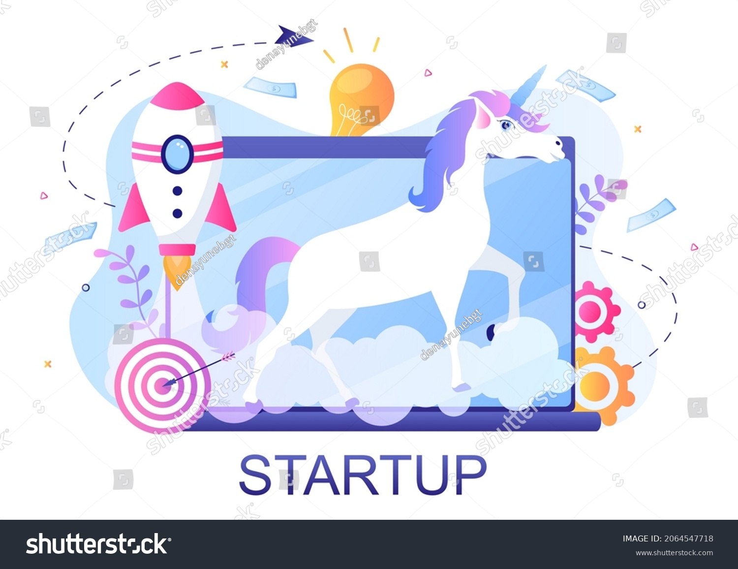 Unicorn Business Startup Symbol Vector Illustration Stock Vector ...