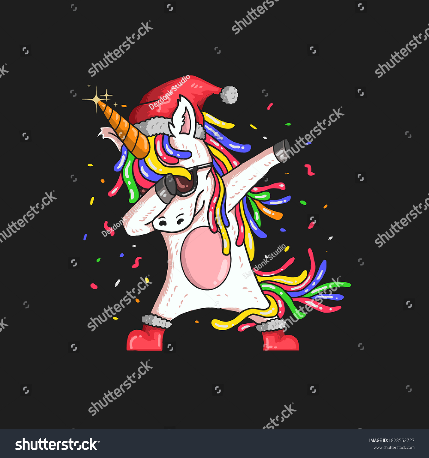 SVG of unicorn christmas illustration vector graphic svg
