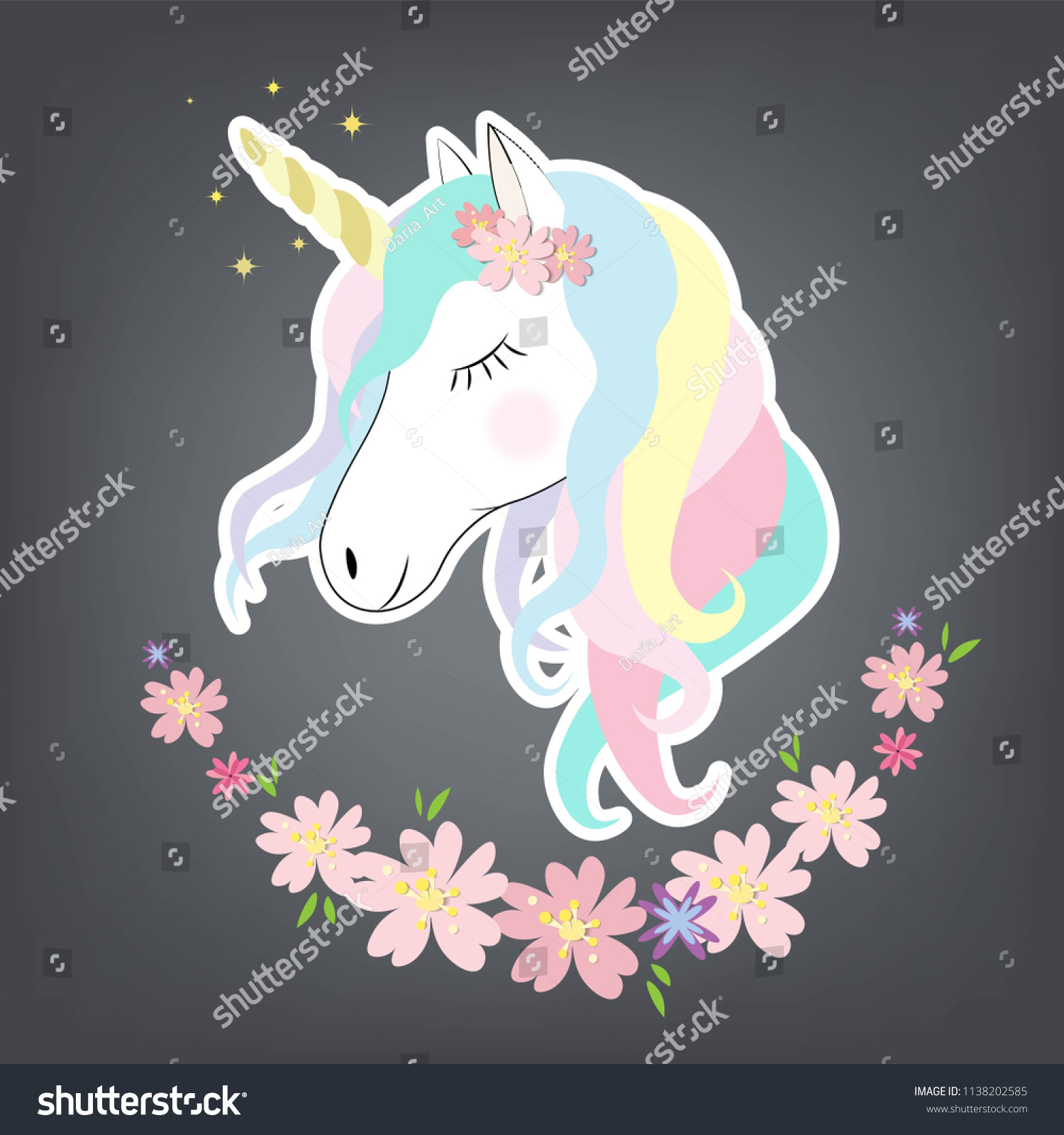 Unicorn Cute Cartoon Flat Style Clothes Vector có sẵn miễn phí bản quyền