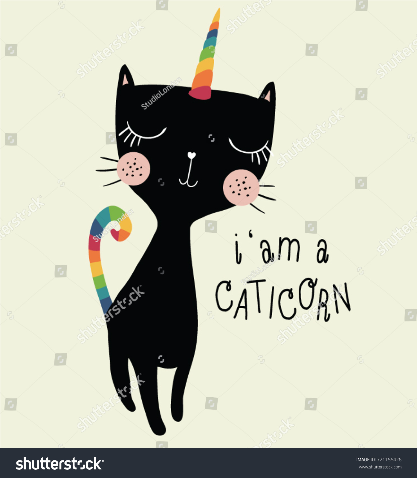 SVG of Unicorn cute cat vector design.i’am a caticorn.Animal illustration. svg