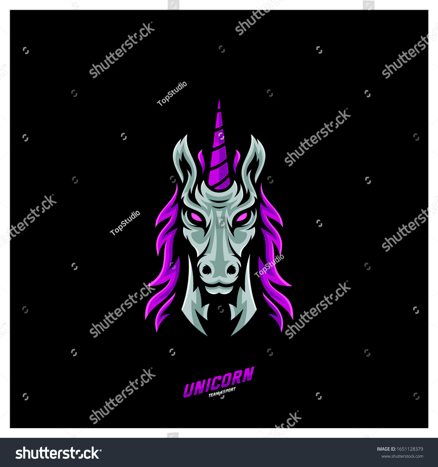 SVG of Unicorn Esport gaming mascot logo template Vector. Modern Head Unicorn Logo Vector svg
