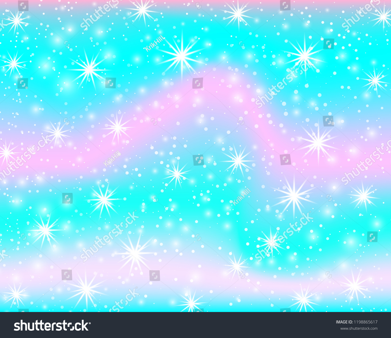 Unicorn Galaxy Colorful Rainbow Background Mermaid Stock Vector