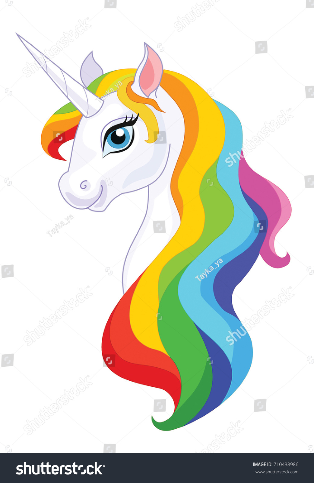 Unicorn Head Isolated On White Background Stock Vector (Royalty Free ...