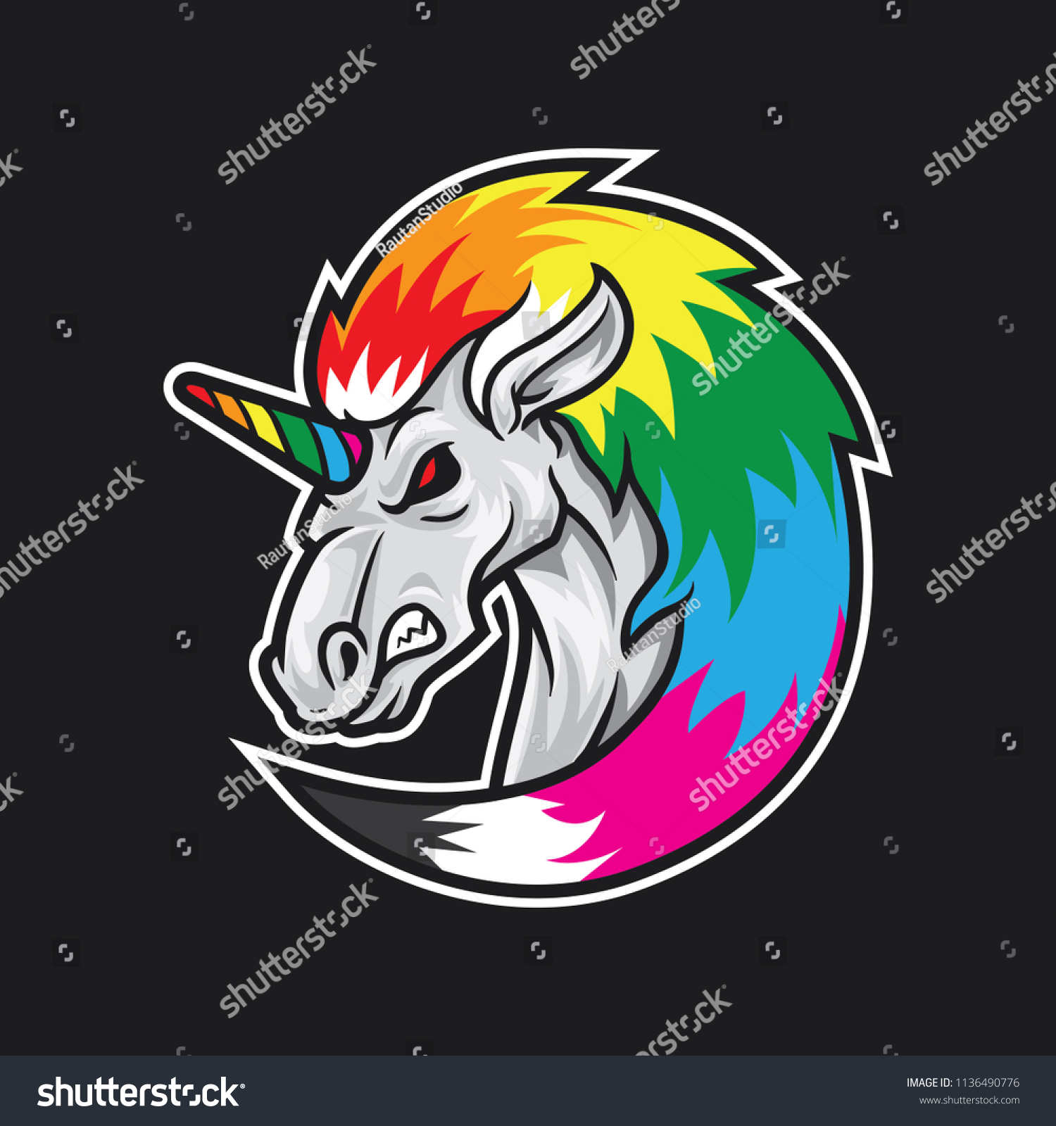 SVG of Unicorn head logo mascot svg