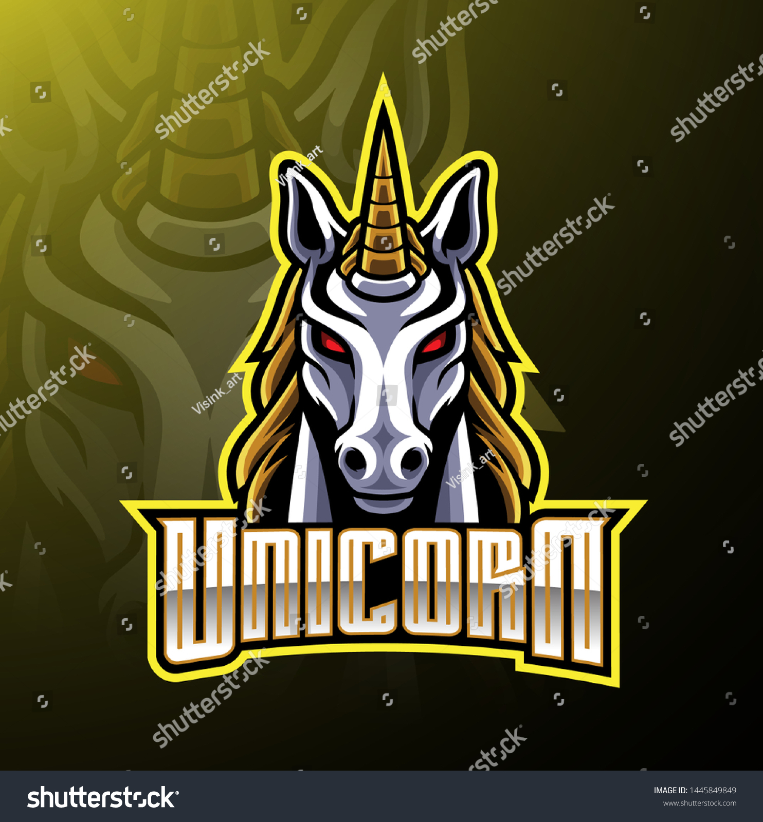 SVG of Unicorn head mascot logo design svg