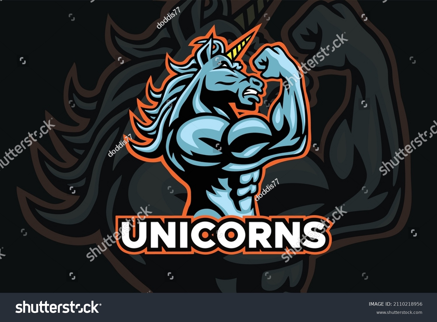 SVG of Unicorn Horse Fighter Esport Sport Mascot Vector Logo Character Design Vector Art svg