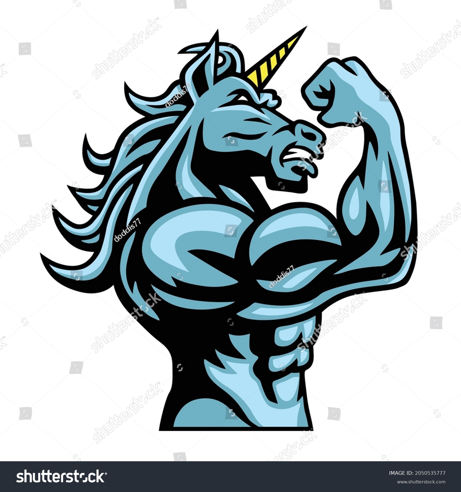 SVG of Unicorn Horse Fighter Mascot Vector Logo Character Design Vector svg