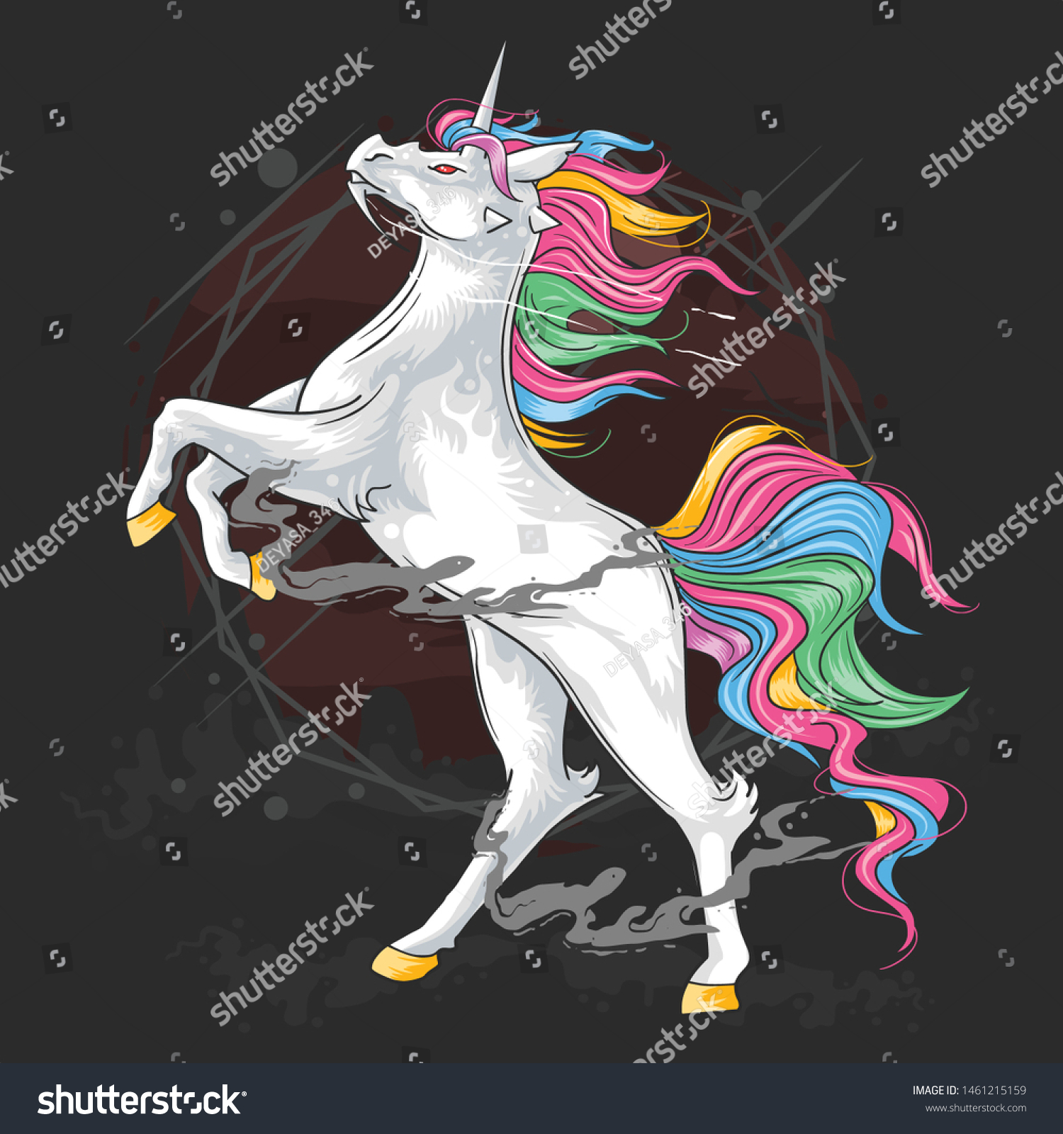 Unicorn Horse Full Colour Majestic Hair Stock Vector (Royalty Free ...