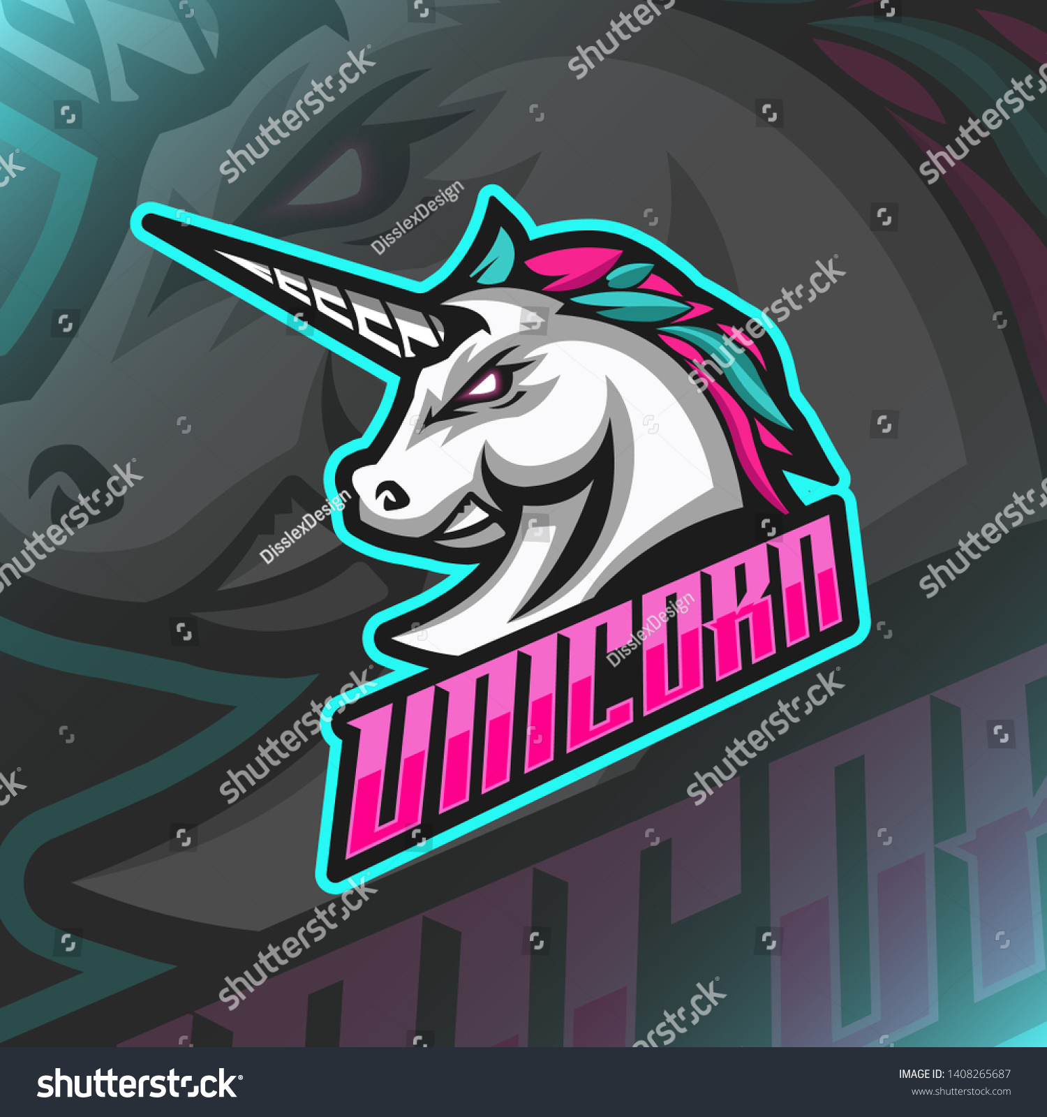 SVG of Unicorn Logo Mascot Vector Illustration with angry face for logo gaming template svg