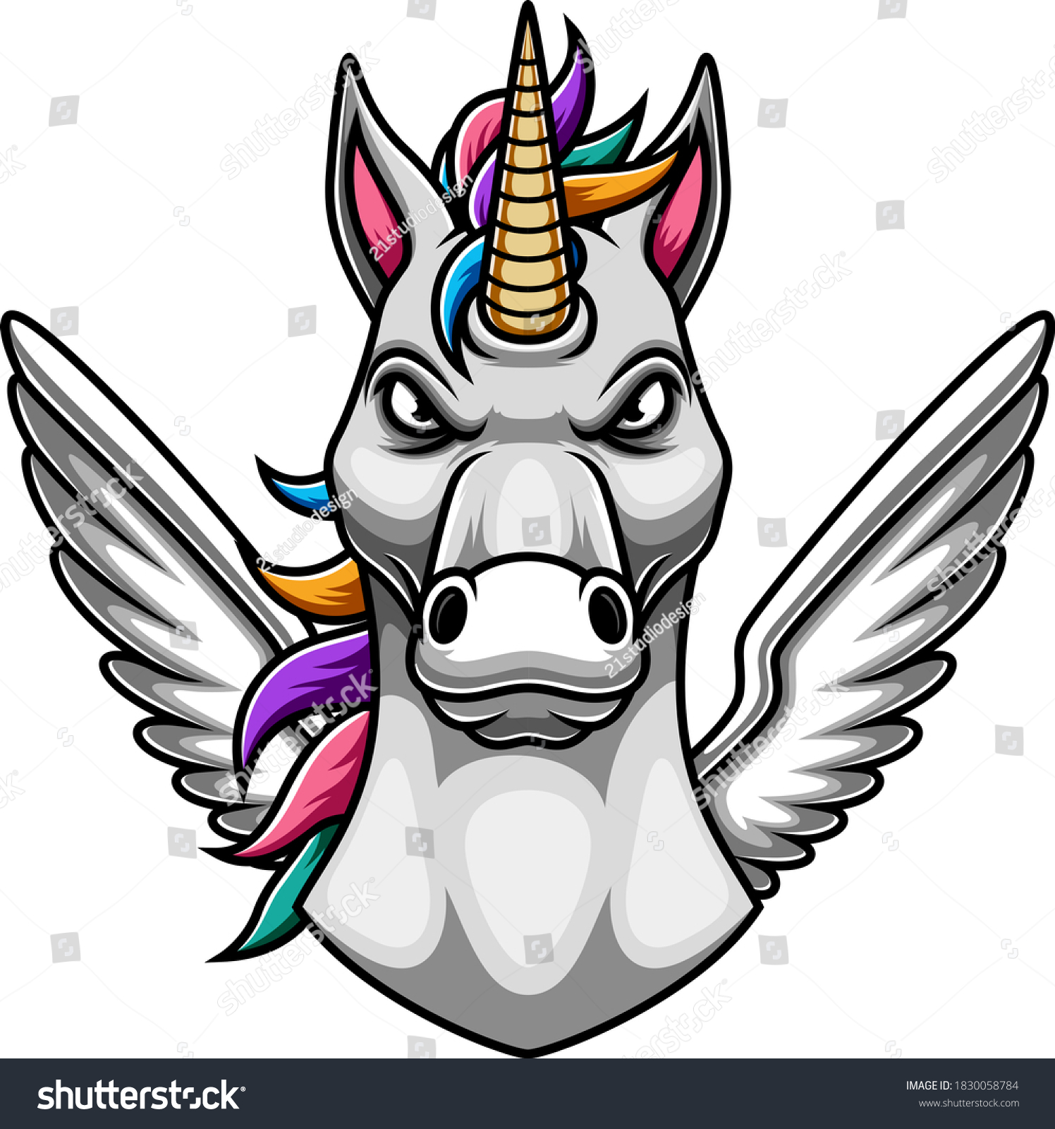 SVG of Unicorn mascot logo design of illustration svg