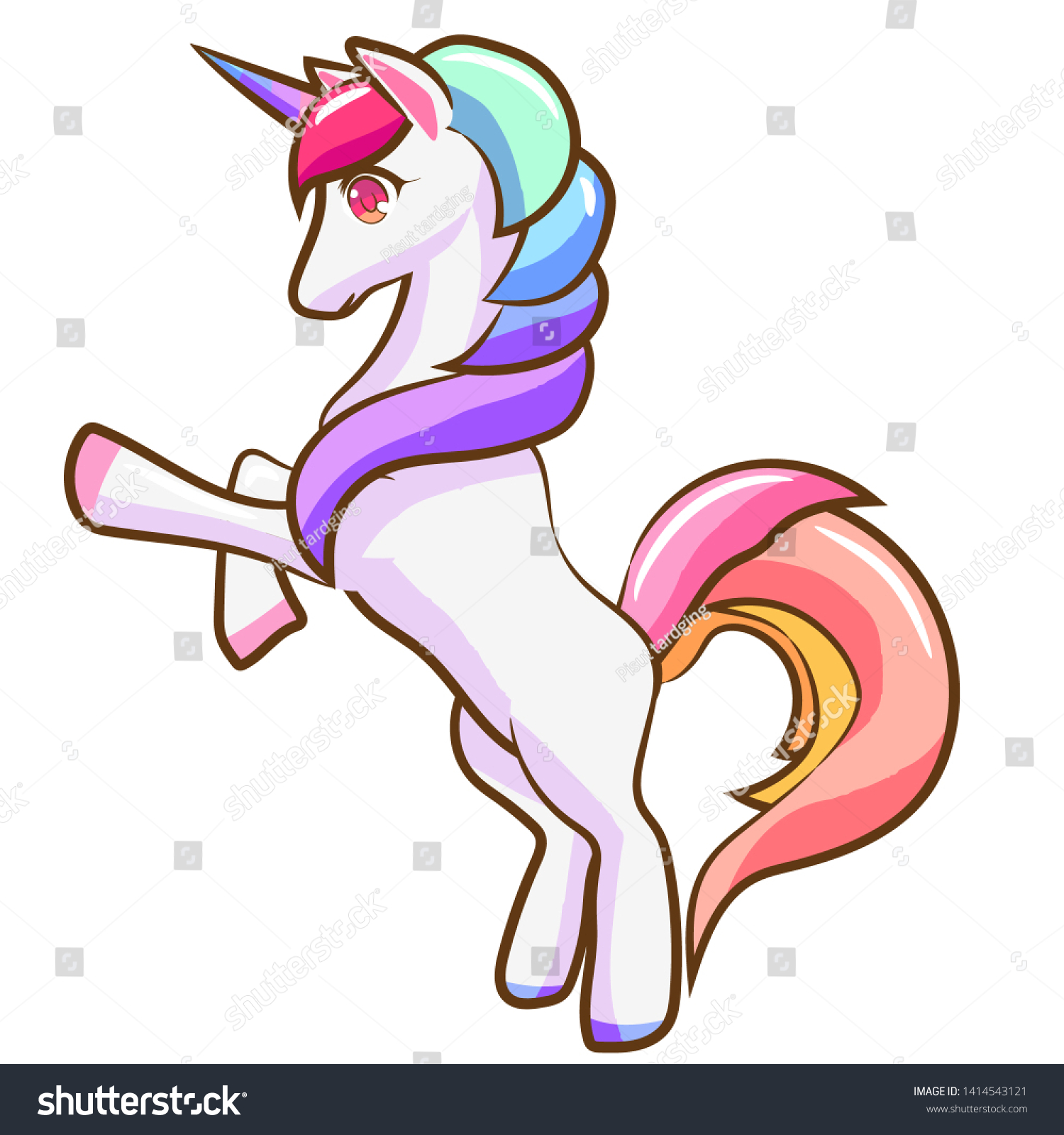 Unicorn Vector Cartoon Clipart Graphic Design Stock Vector (Royalty ...