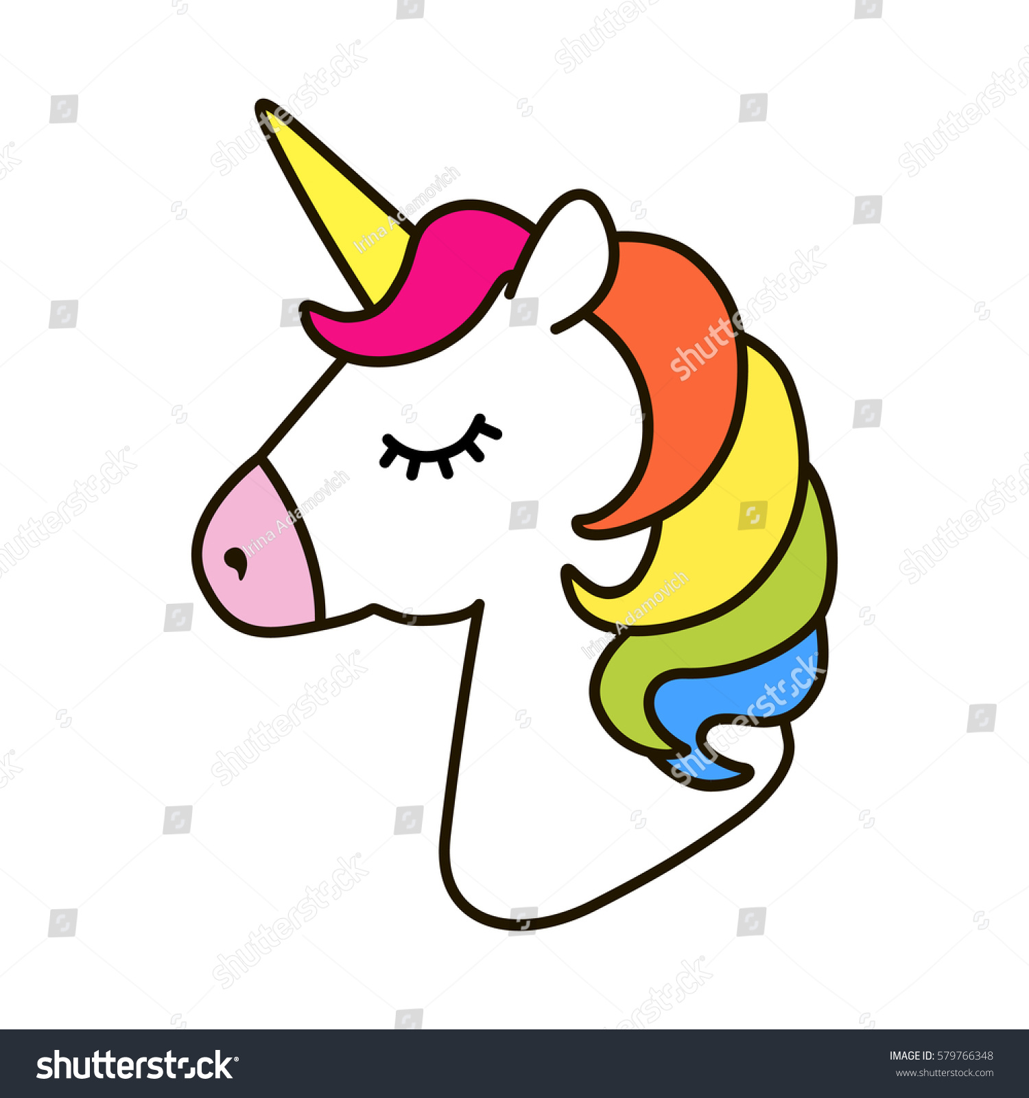 unicorn vector icon isolated on white stock vector