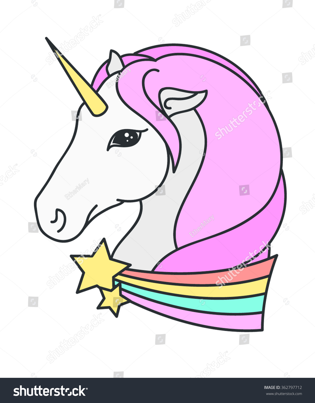 Unicorn. Vector Illustration - 362797712 : Shutterstock