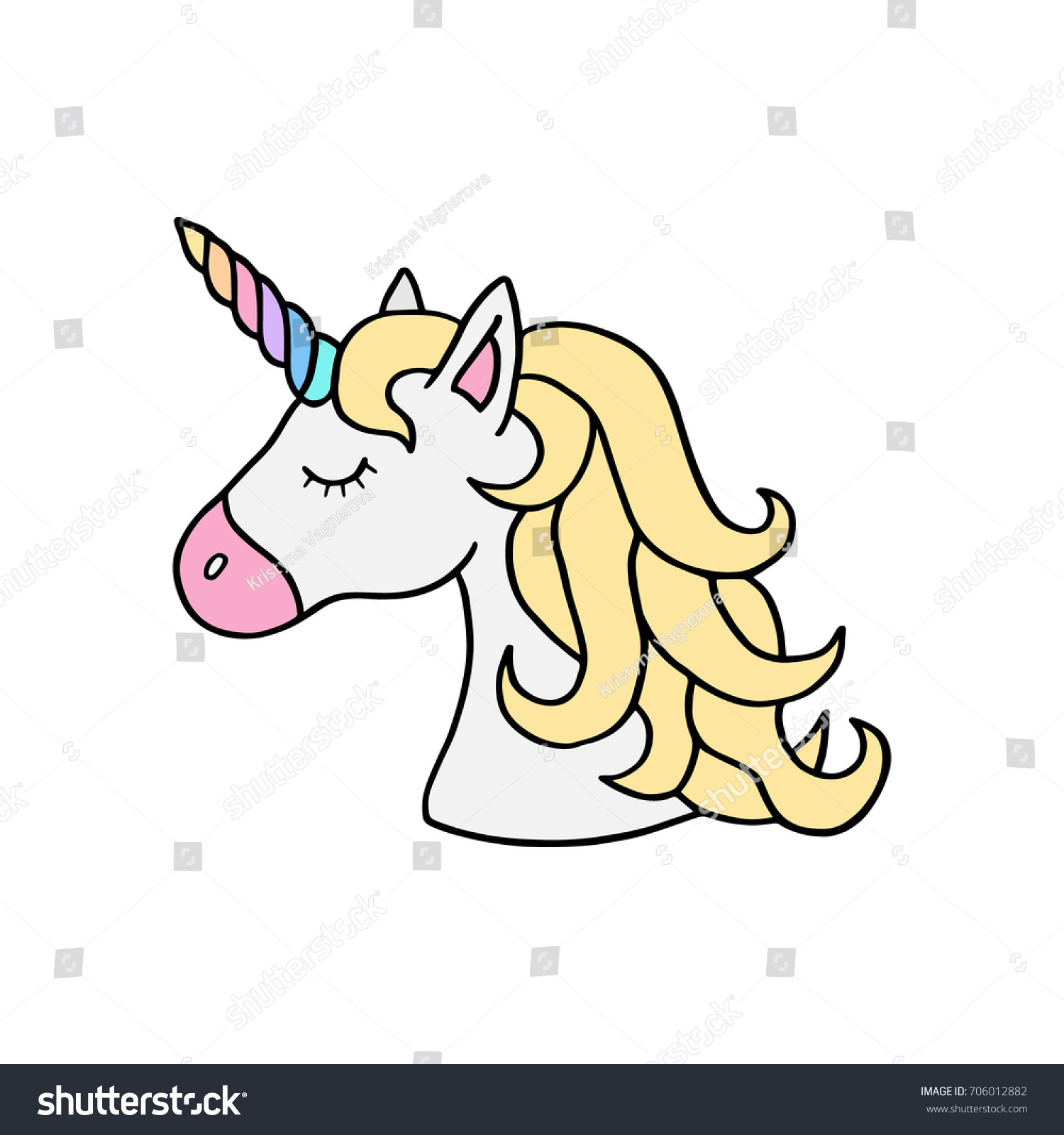 Unicorn Vector Illustration Drawing Cute Unicorns Stock Vector (Royalty ...