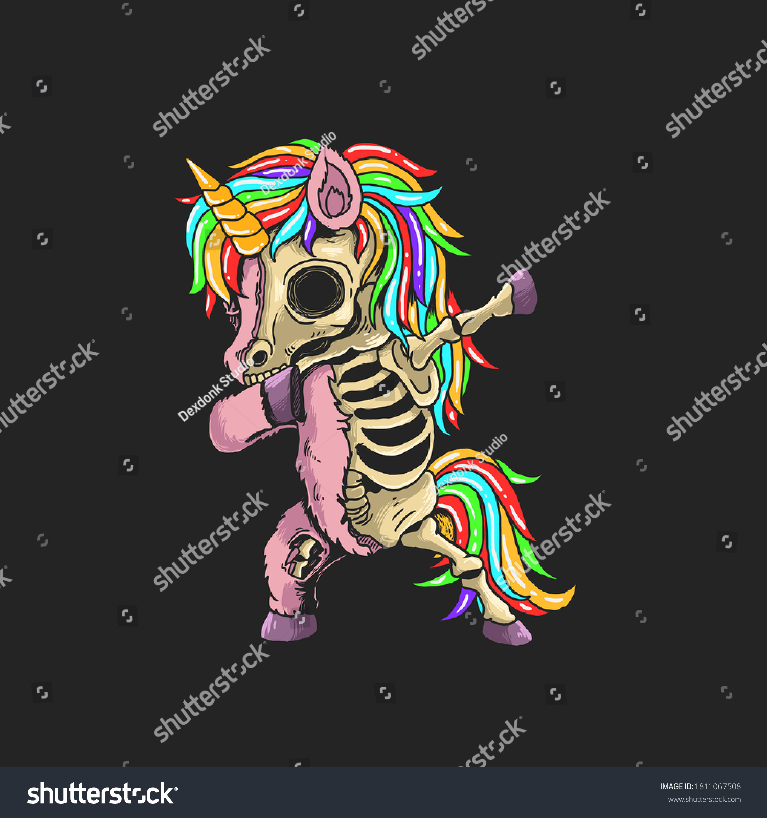 SVG of unicorn zombie dabbing illustration vector graphic svg