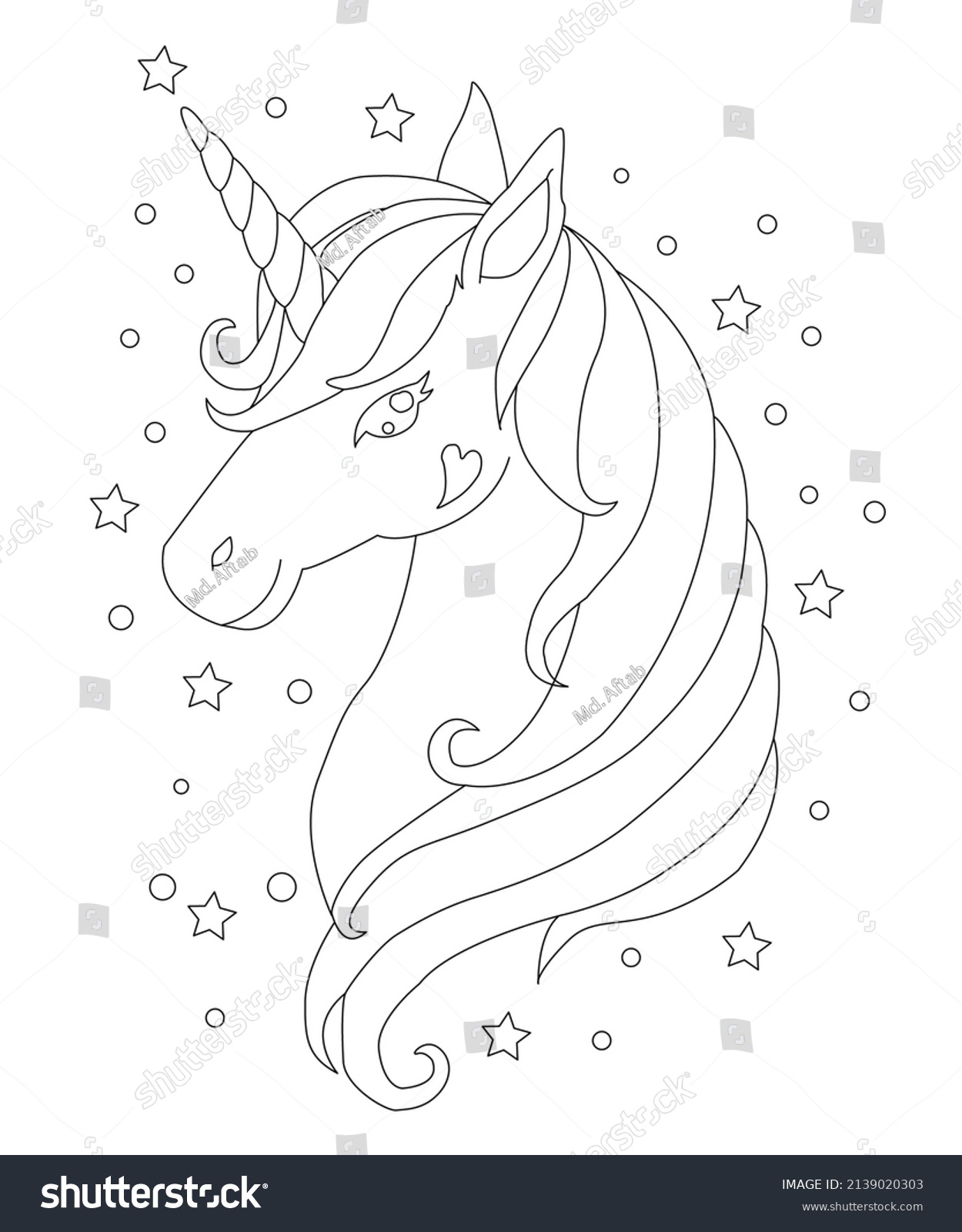 Unicorns Vector Coloring Book Page Unicorn Stock Vector (royalty Free 