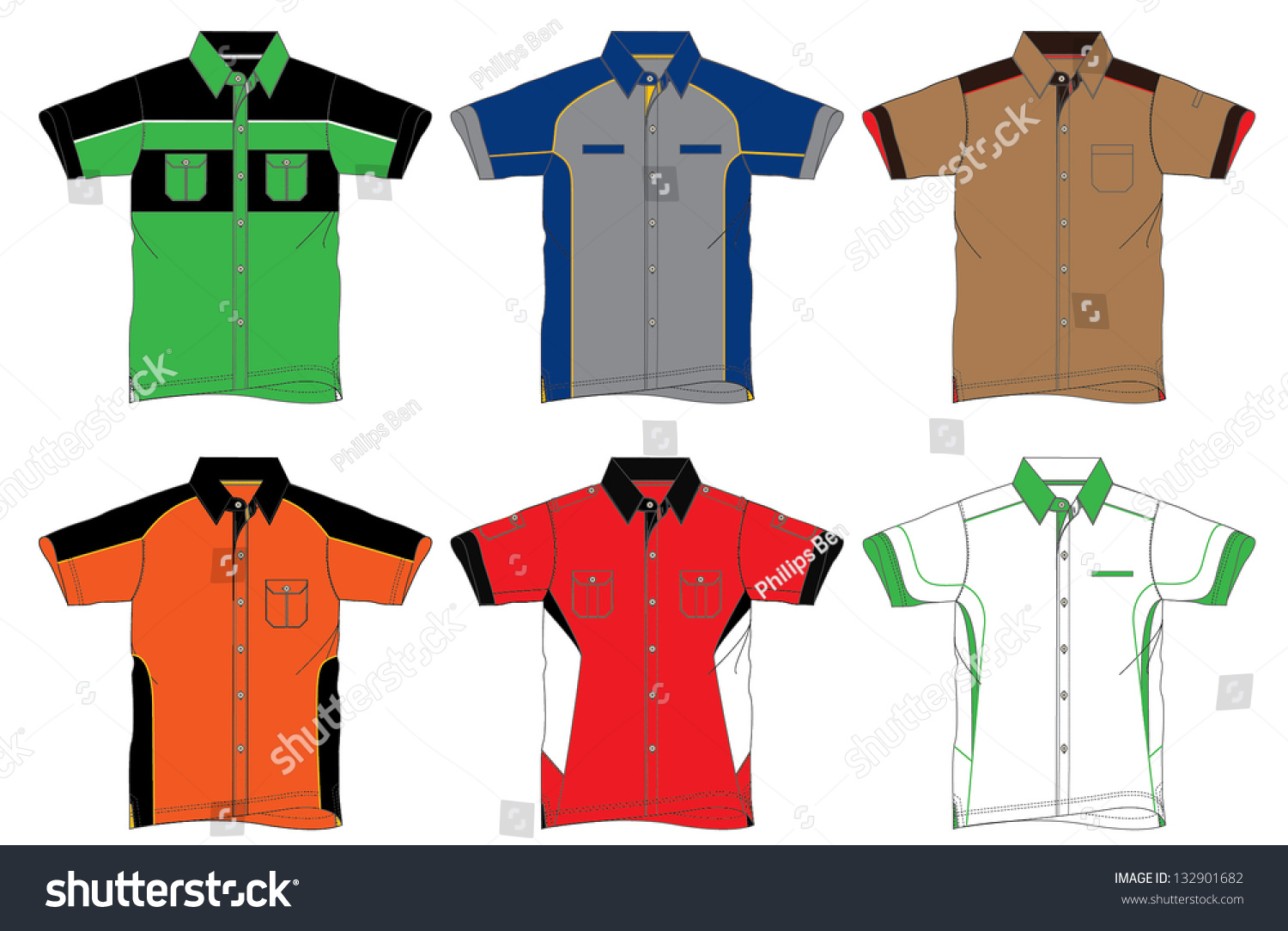 Uniform Shirt Stock Vector (Royalty Free) 132901682 - Shutterstock