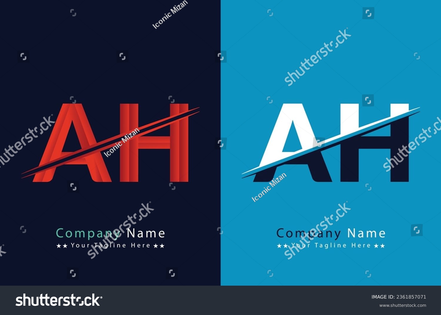 SVG of Unique AH letter logo Icon vector template. svg