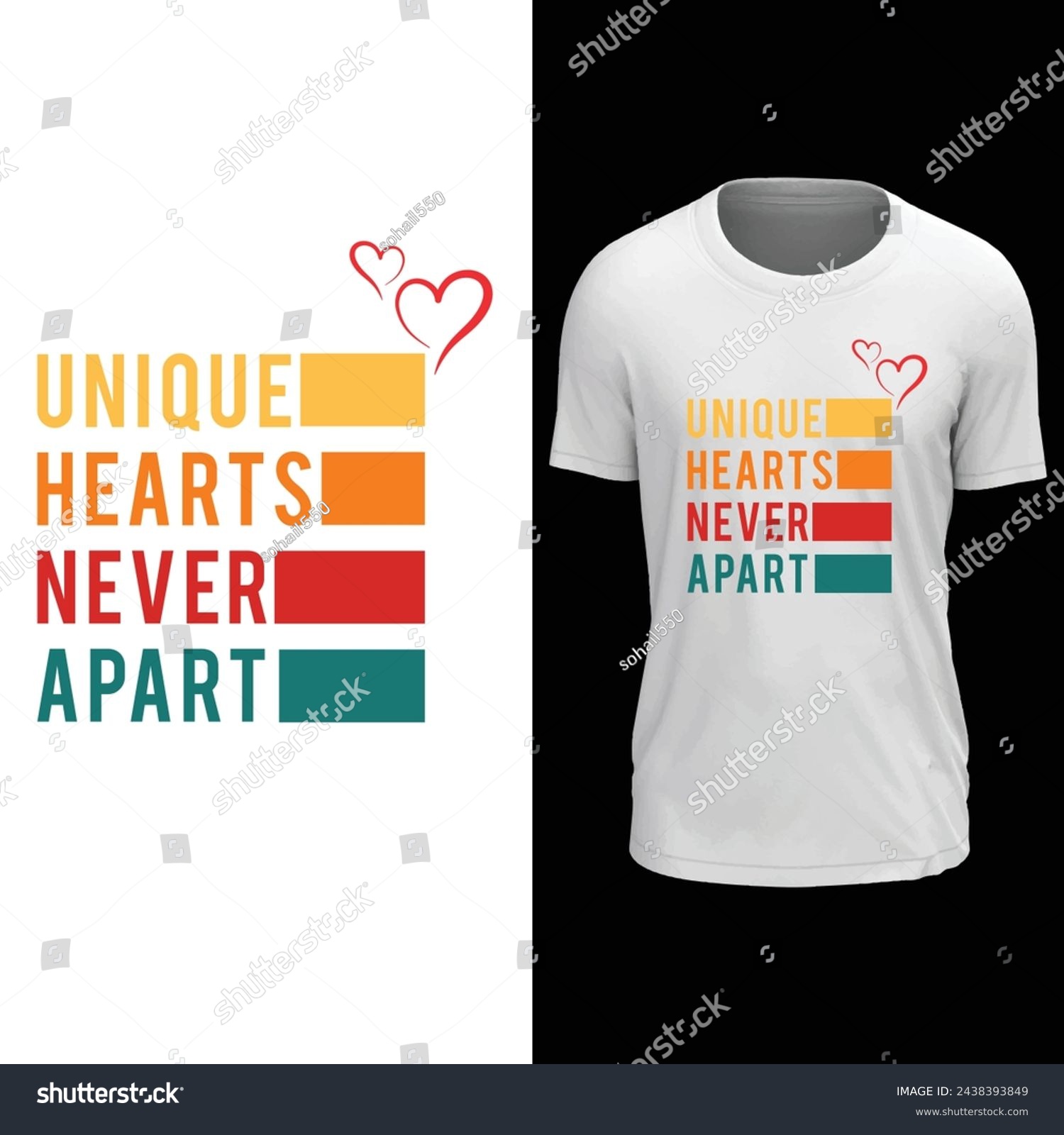 SVG of unique hearts never apart tshirt design svg