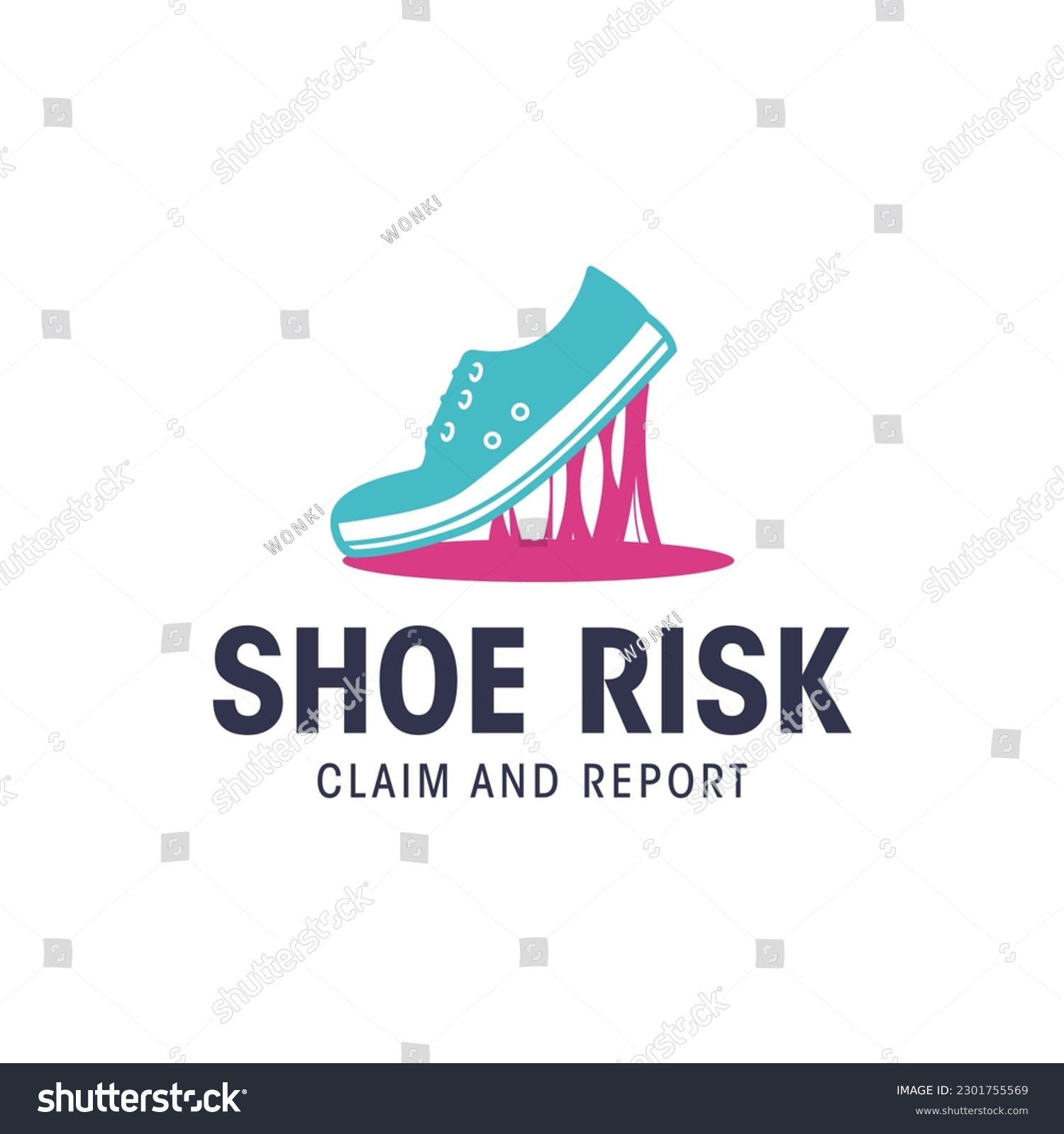 SVG of Unique logo combination of shoes stepping on gum. It is suitable for use as an insurance logo. svg