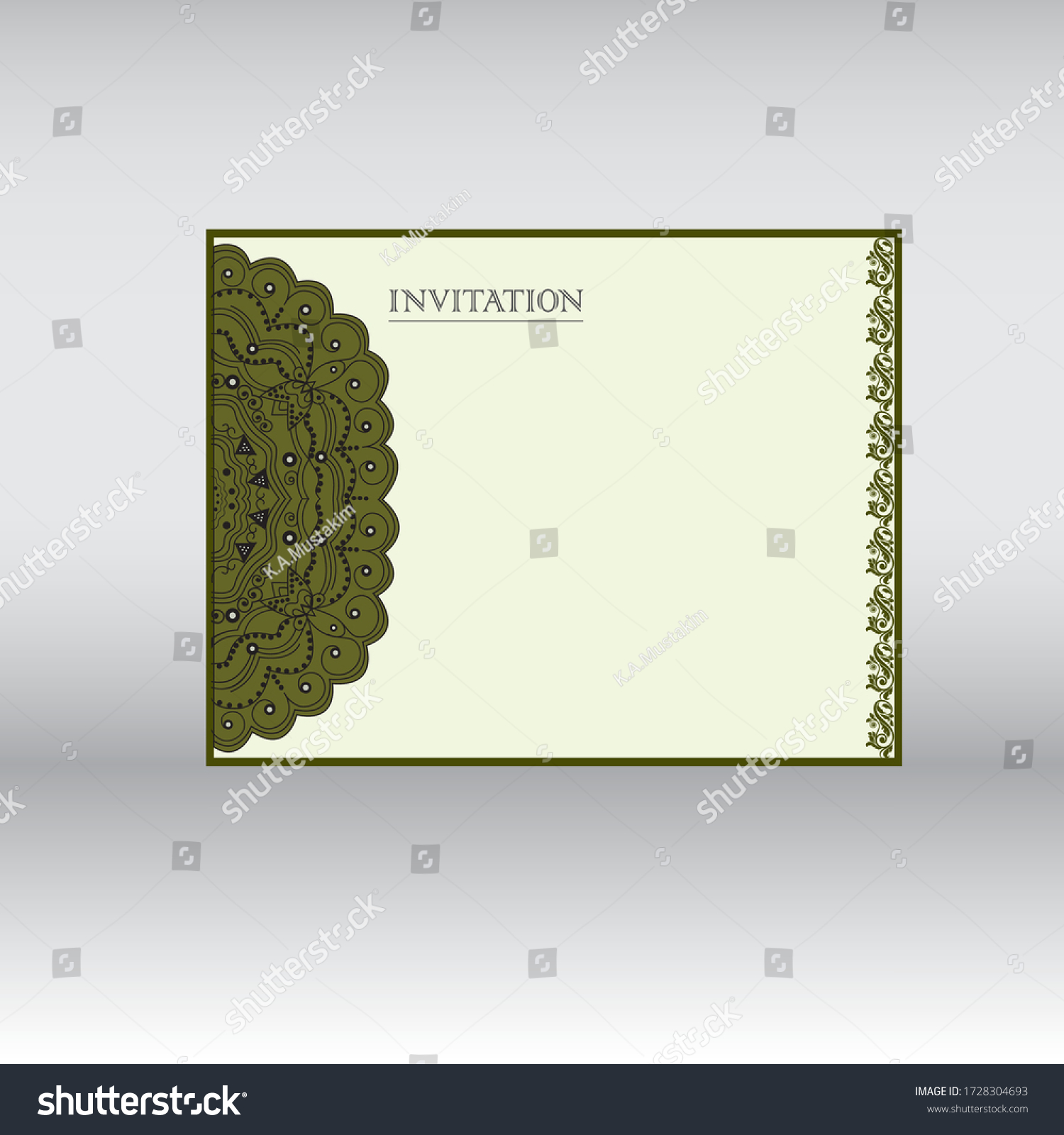 Unique Ornamental Invitation Card Design Stock Vector (Royalty Free