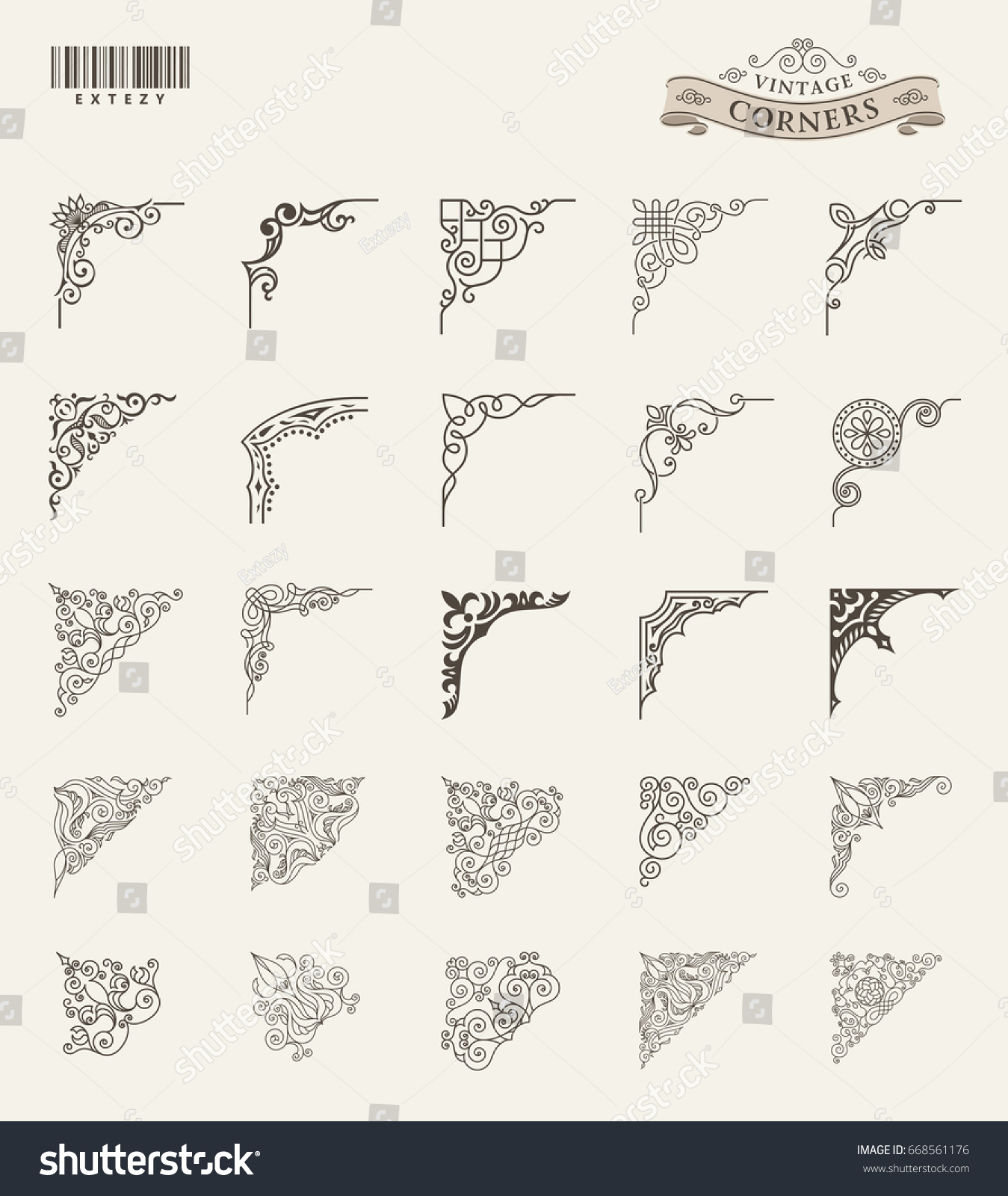 unique retro corner frames vintage vector stock vector royalty free