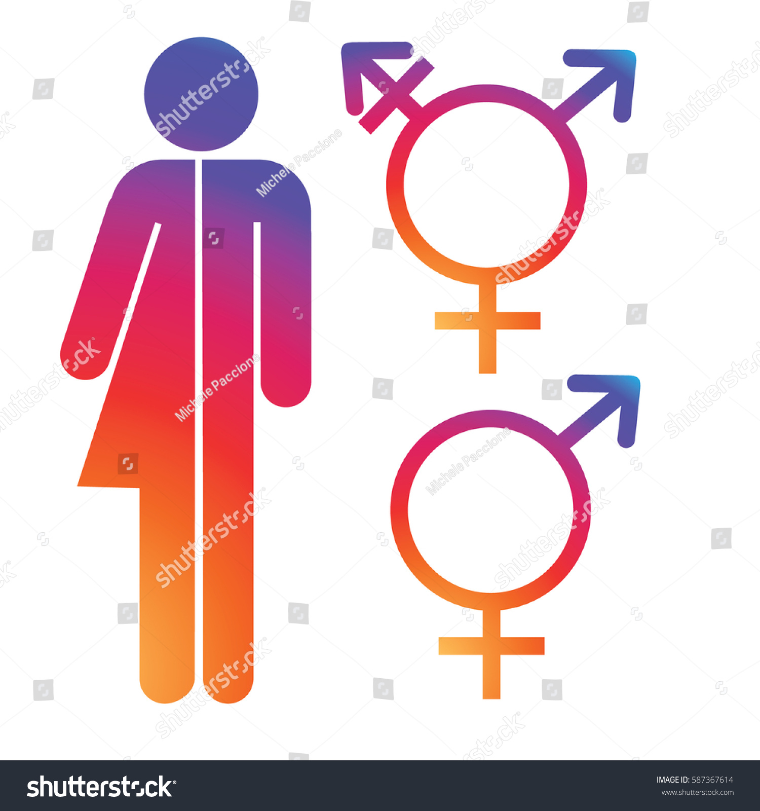 Unisex Symbol Icon Male Female Symbols Stock Vector My XXX Hot Girl