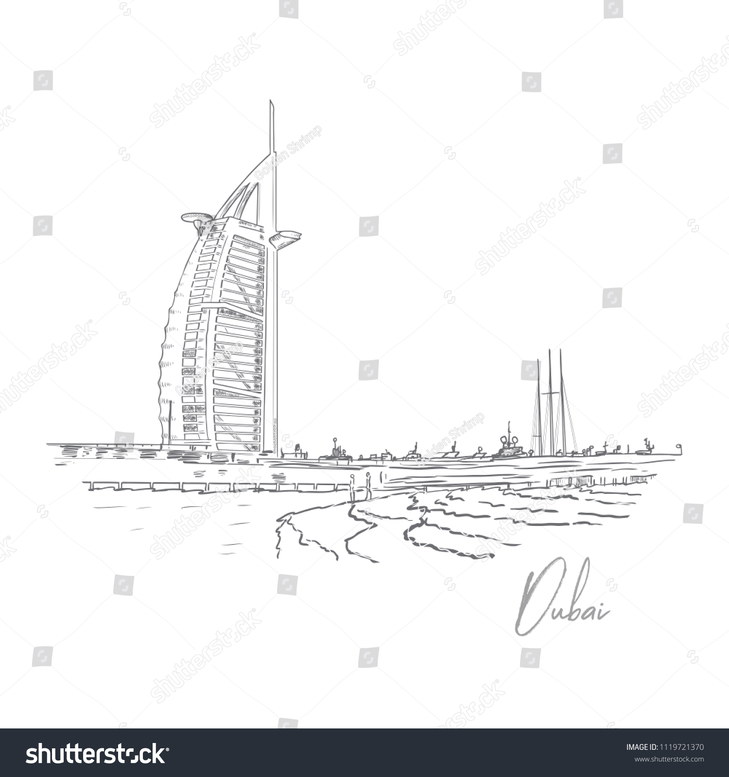 16 Burj al arab front view Stock Illustrations, Images & Vectors ...