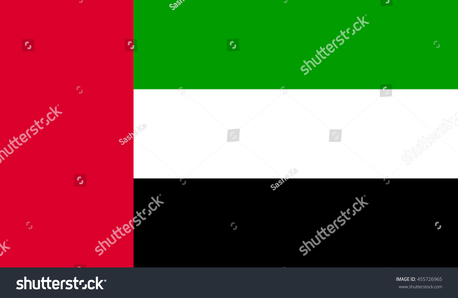 SVG of United Arab Emirates Flag, official colors and proportion correctly. svg