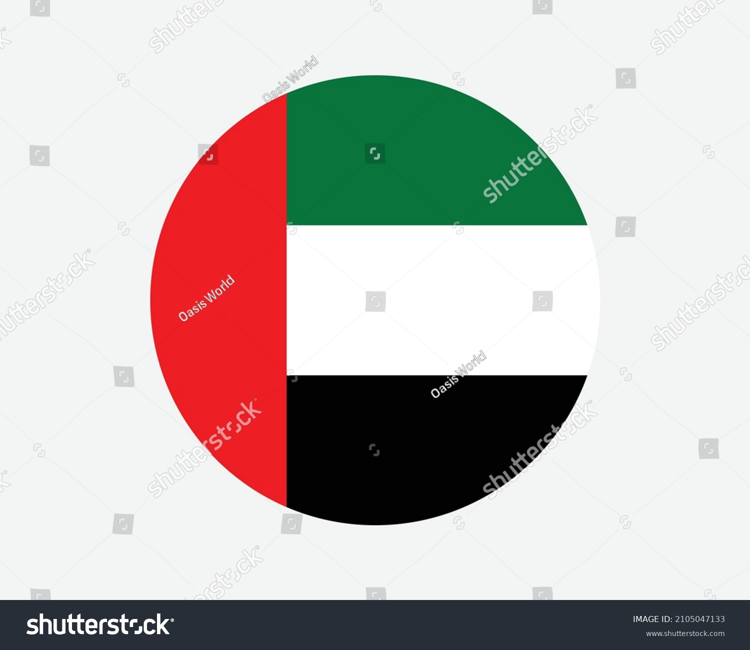 SVG of United Arab Emirates Round Country Flag. UAE Circle National Flag. Emirati Circular Shape Button Banner. EPS Vector Illustration. svg