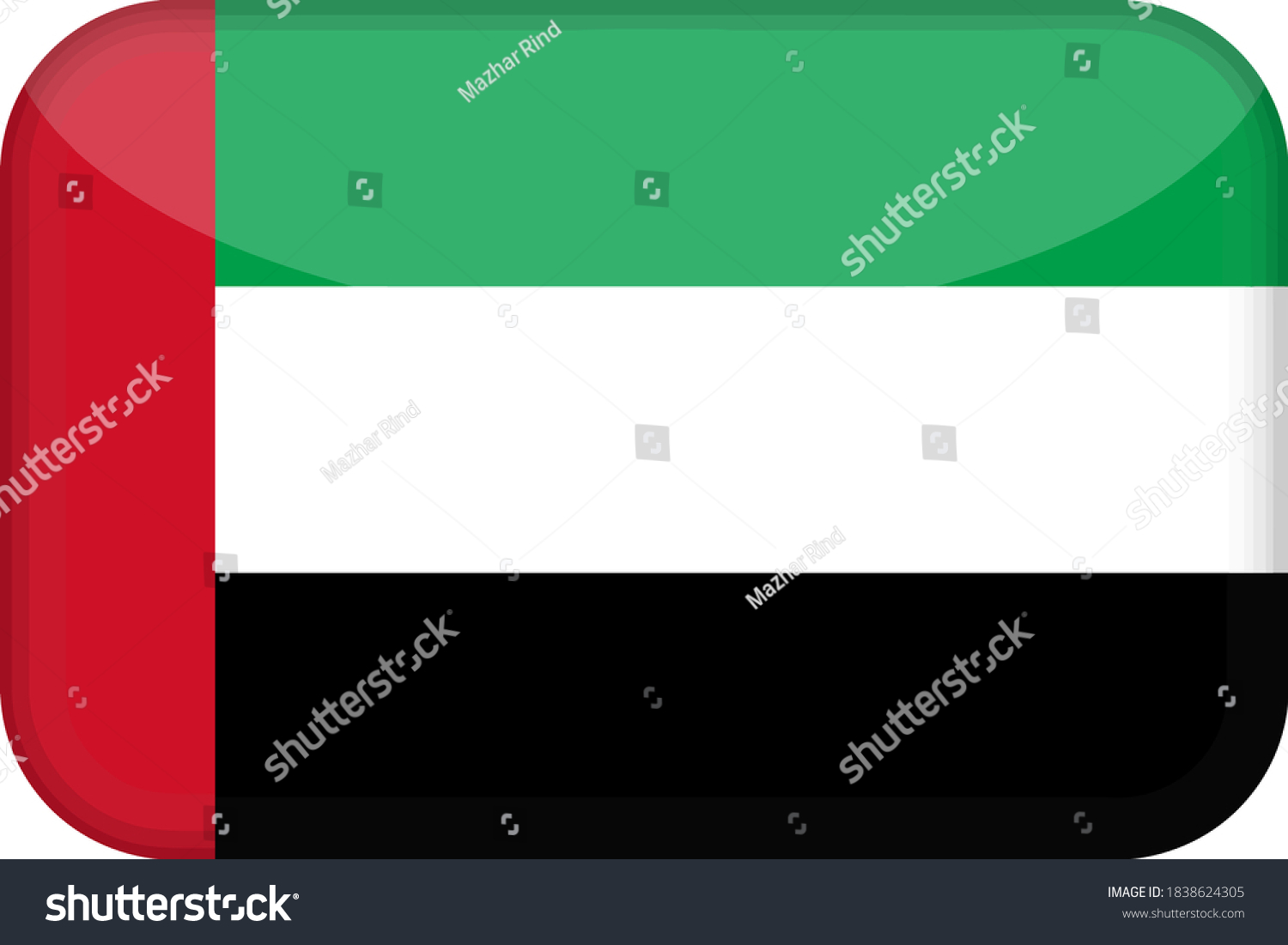 SVG of United Arab Emirates UAE Flag 3D svg