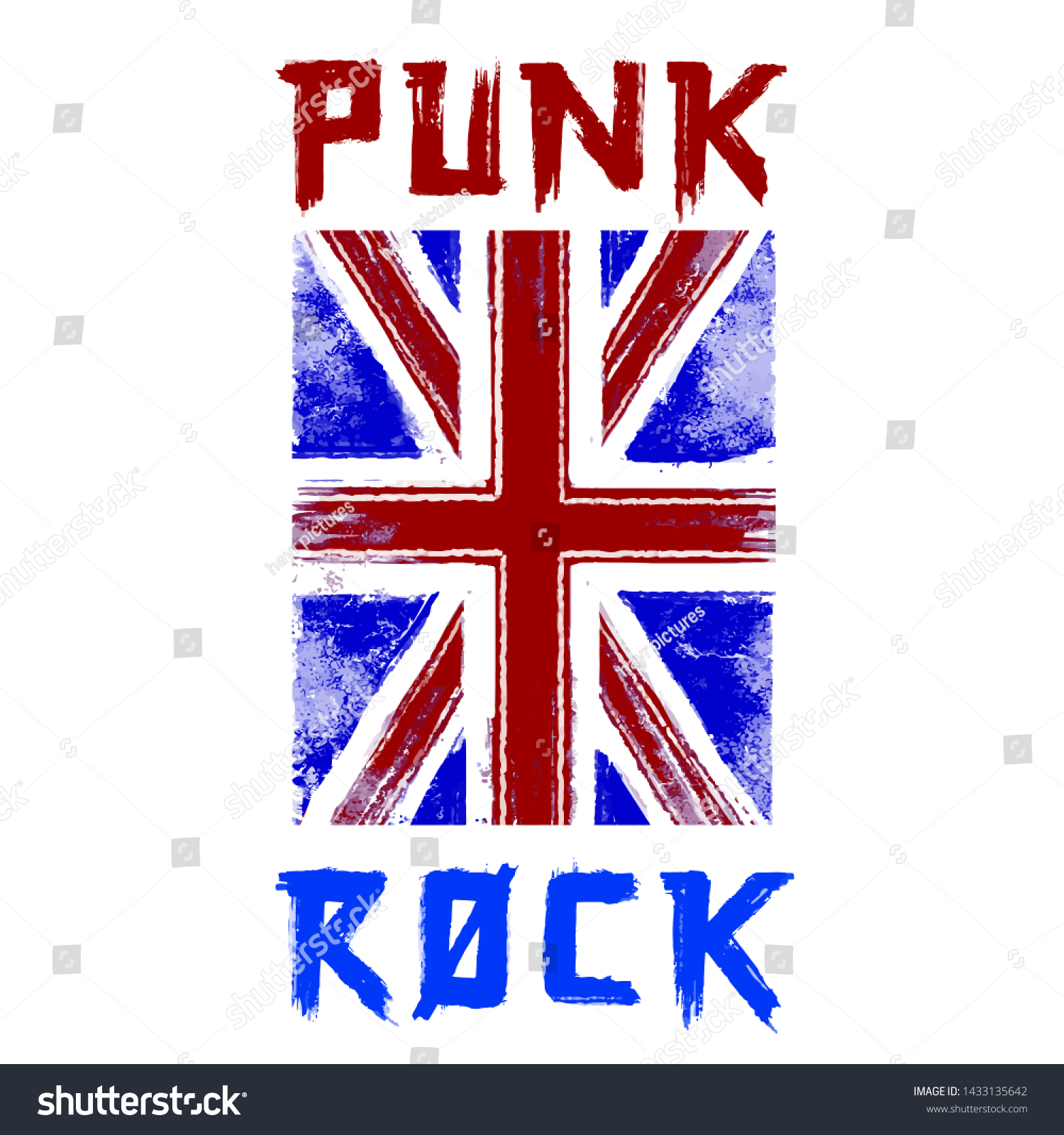 United Kigdom England Flag Illustration Slogan Stock Vector (Royalty ...