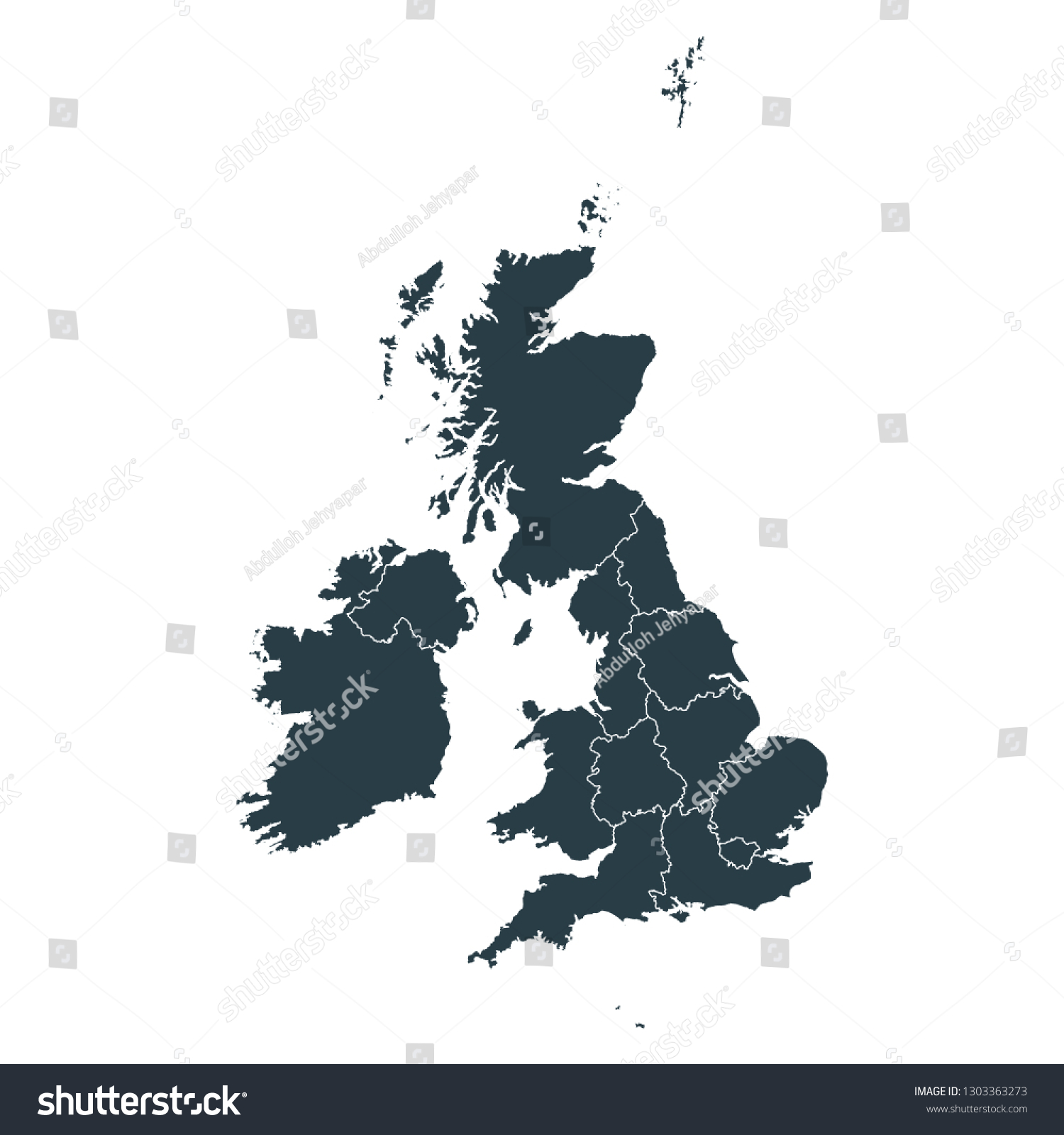 SVG of United Kingdom map on White background vector, United Kingdom Map Outline Shape Gray on White Vector Illustration, High detailed Gray illustration map United Kingdom. svg