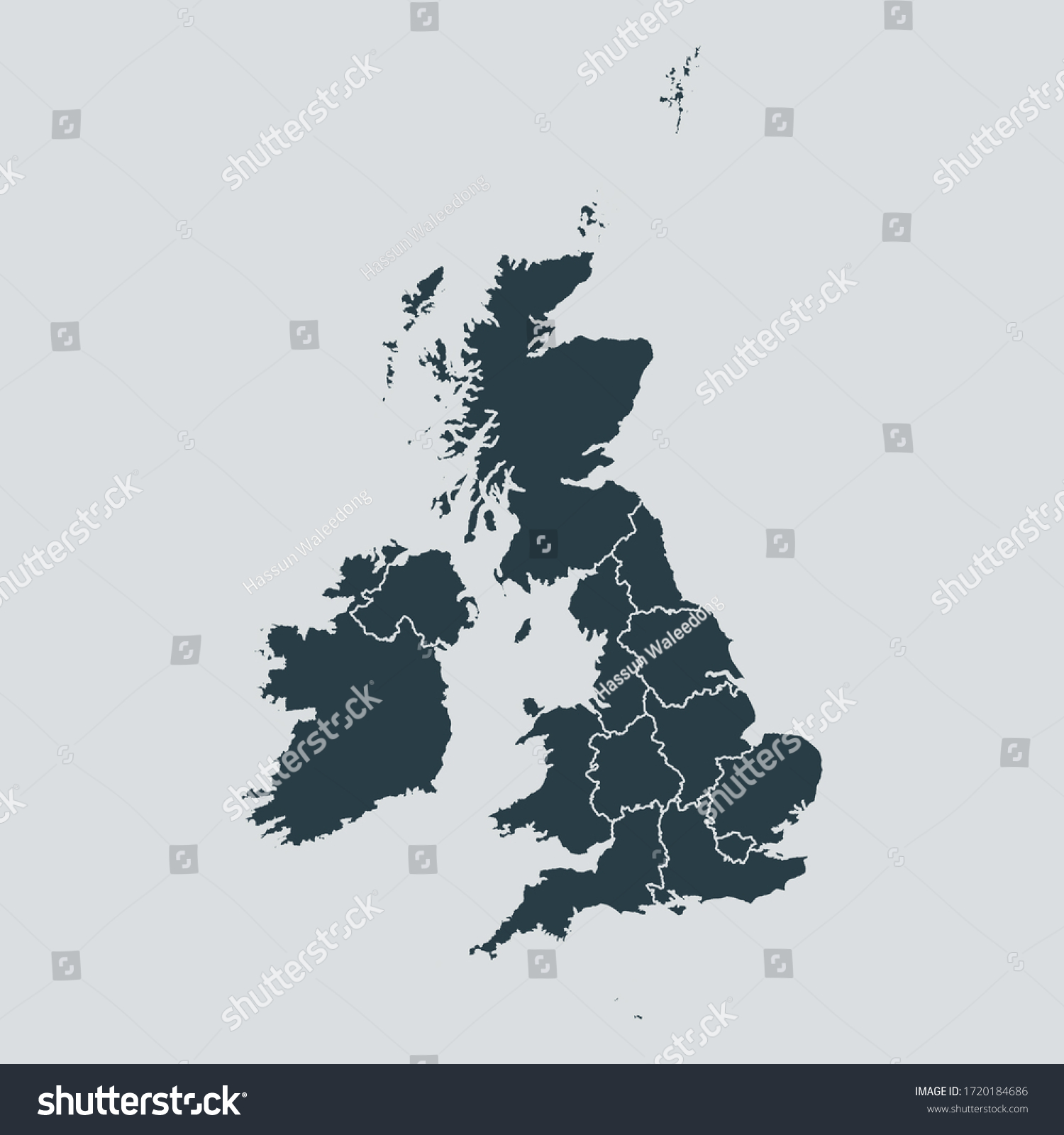 United Kingdom Map Vector Isolated On Stock Vector (Royalty Free ...