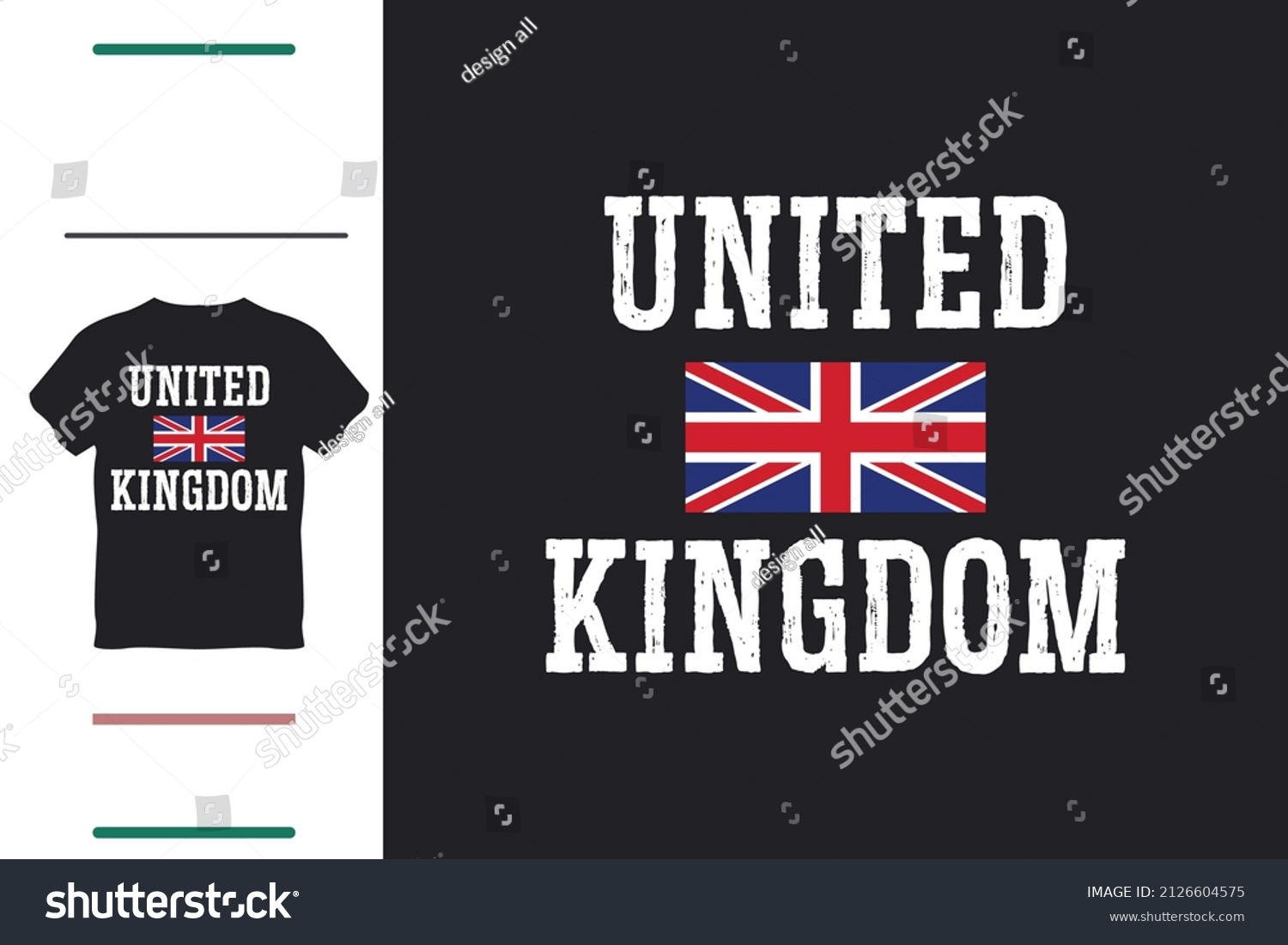 United Kingdom T Shirt Design Stock Vector (Royalty Free) 2126604575 ...