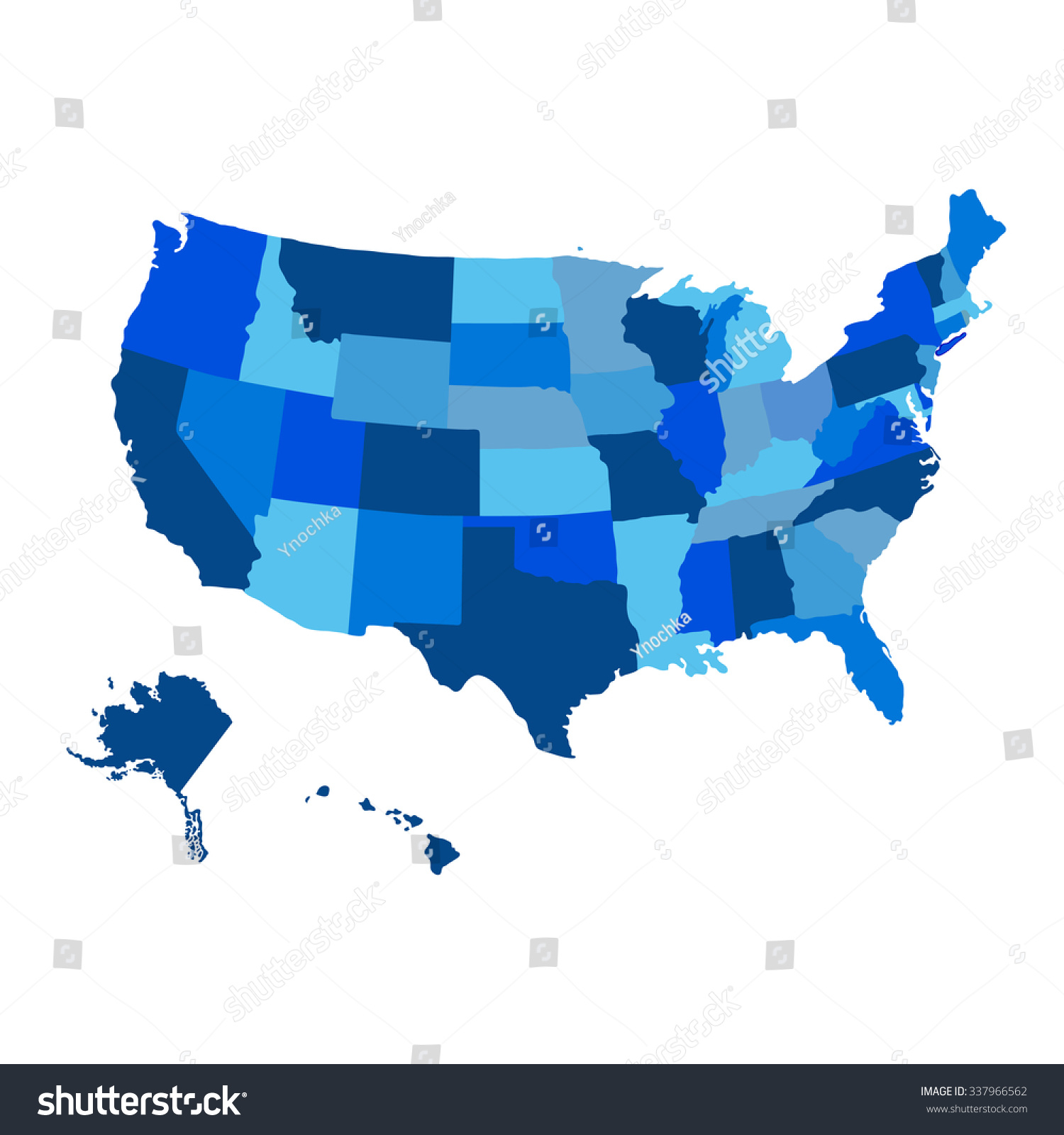 United States Blue Map Regions เวกเตอร์สต็อก (ปลอดค่าลิขสิทธิ์) 337966562